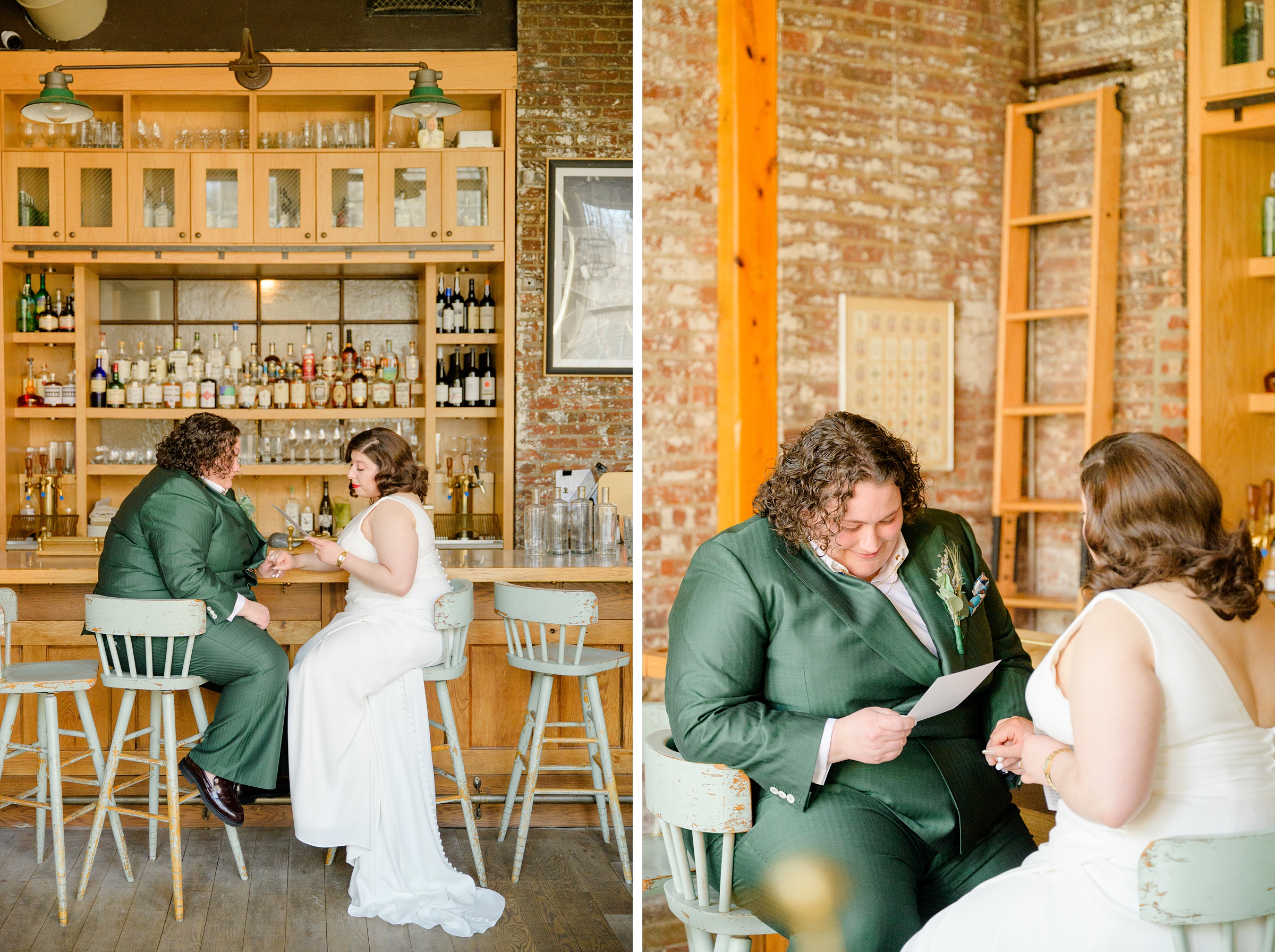 First look portraits at Woodberry Kitchen wedding photographed by Baltimore Wedding Photographer Cait Kramer