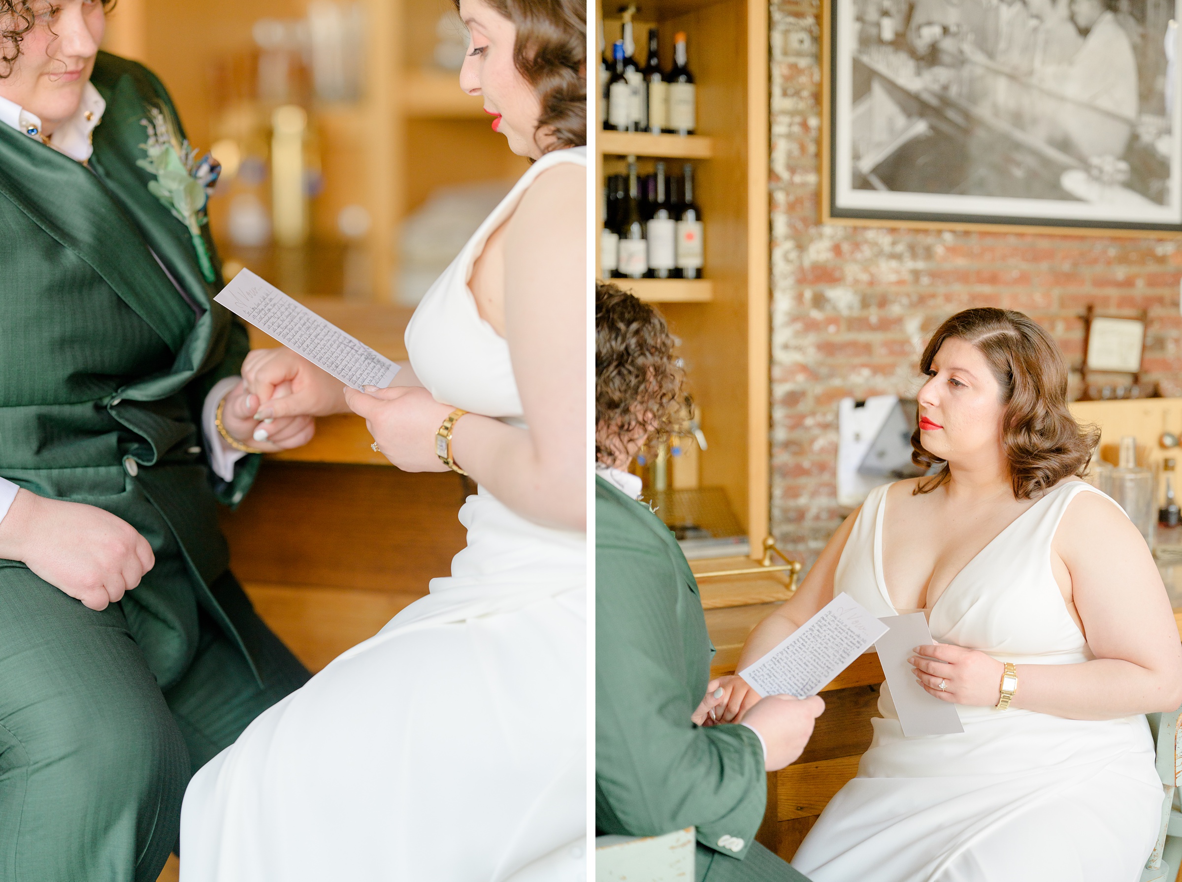 First look portraits at Woodberry Kitchen wedding photographed by Baltimore Wedding Photographer Cait Kramer