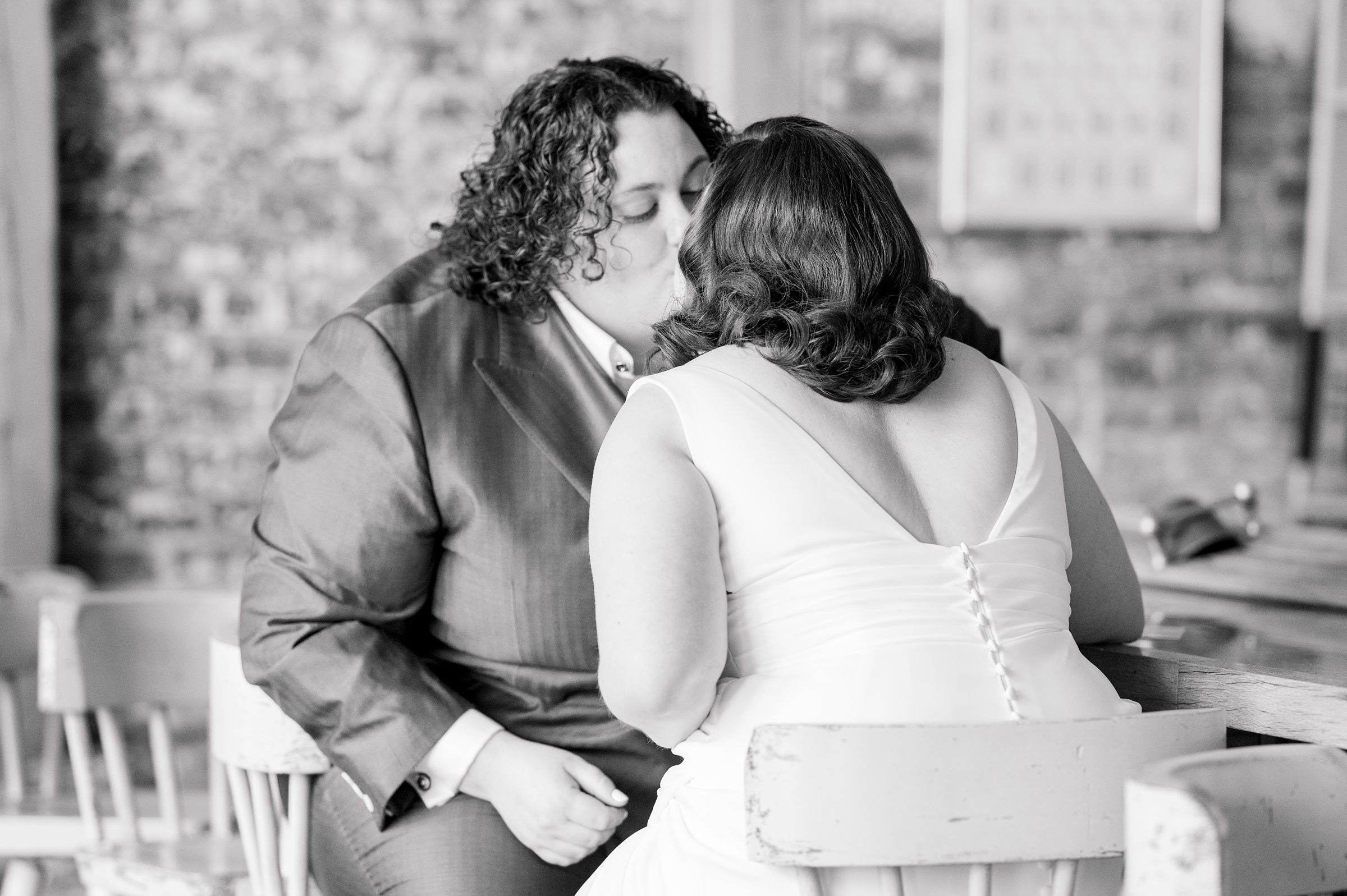 First look portraits at Woodberry Kitchen wedding photographed by Baltimore Wedding Photographer Cait Kramer