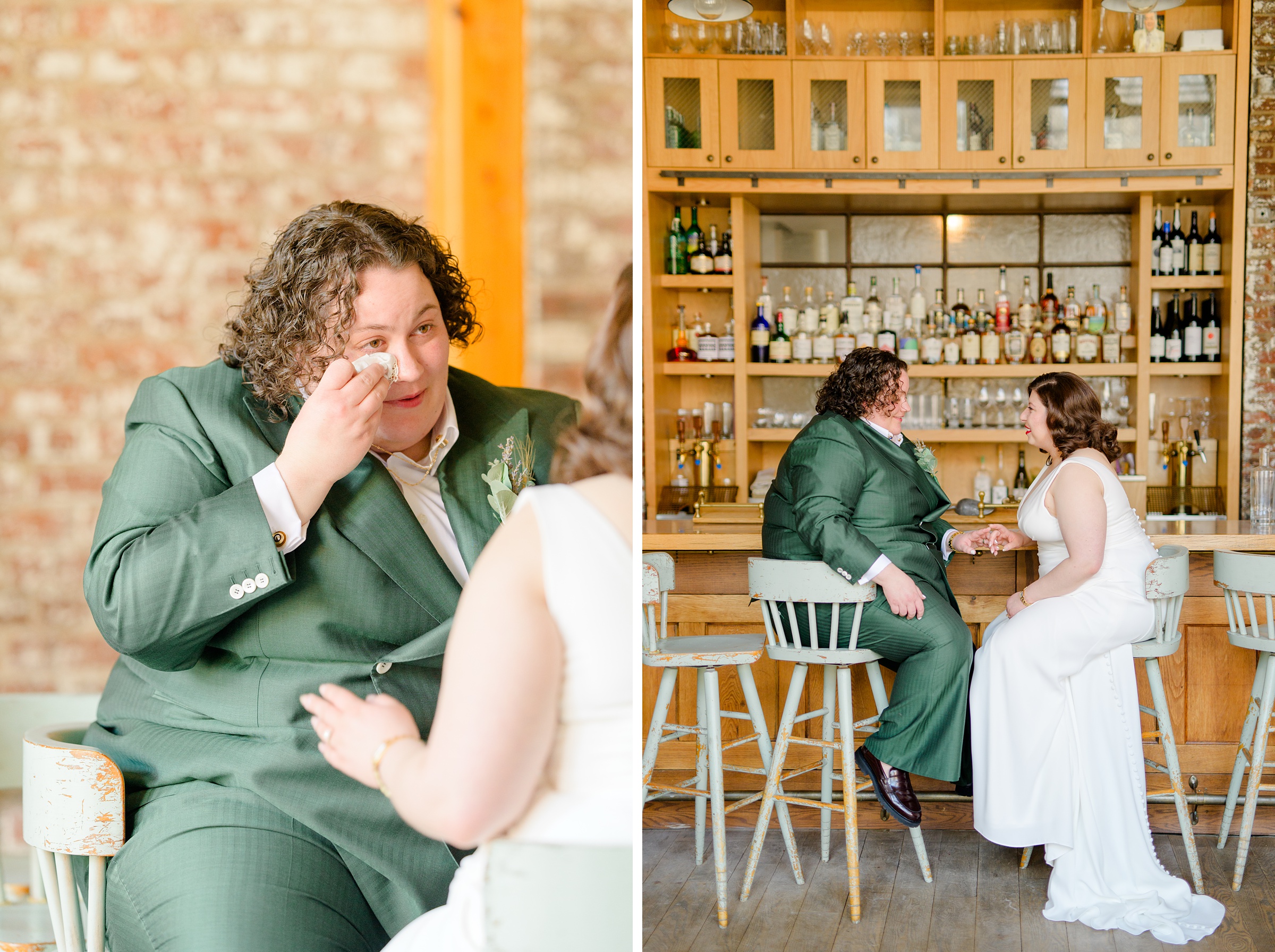 First look portraits at Woodberry Kitchen wedding photographed by Baltimore Wedding Photographer Cait Kramer
