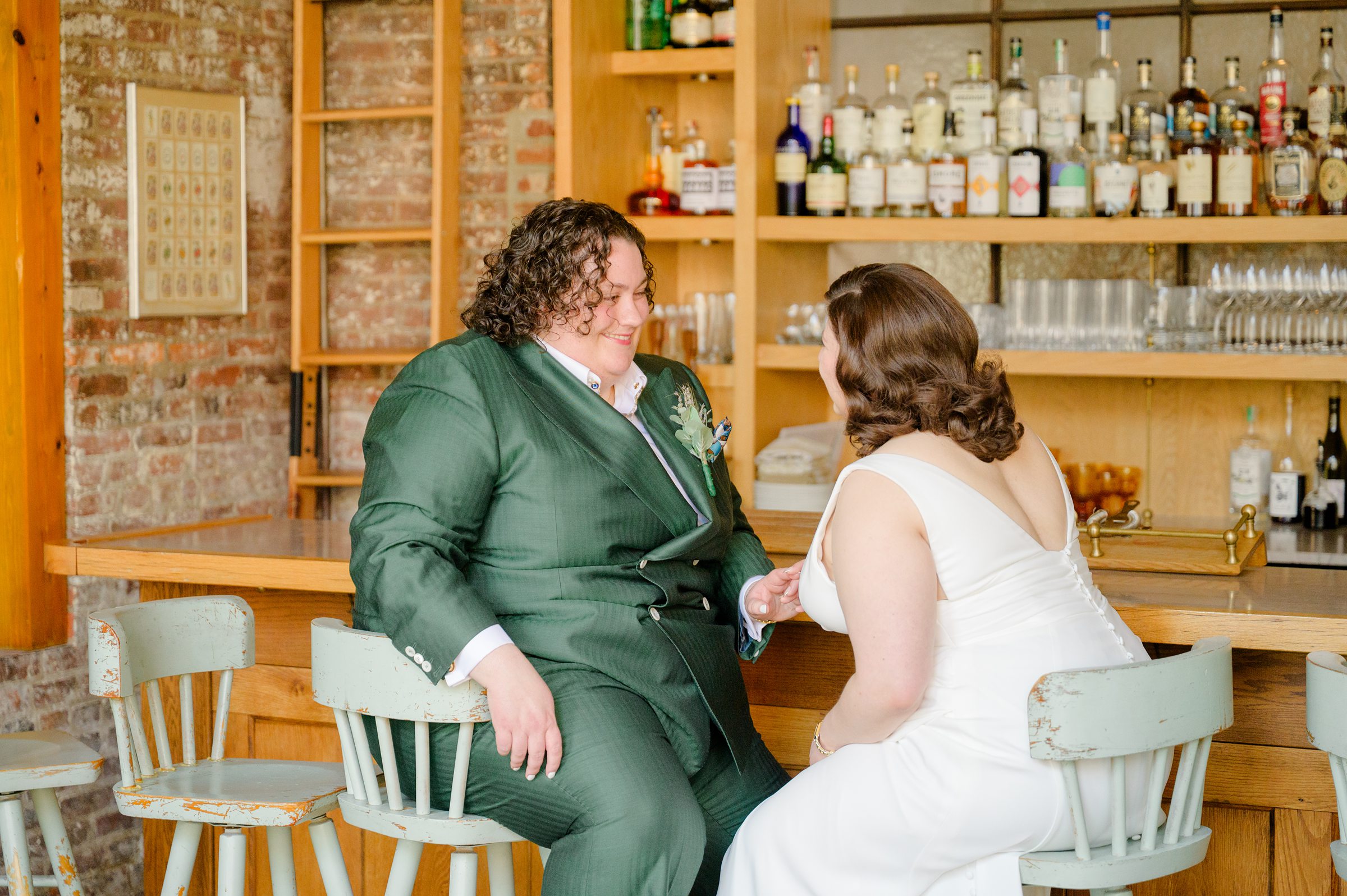 First look portraits at Woodberry Kitchen wedding photographed by Baltimore Wedding Photographer Cait Kramer