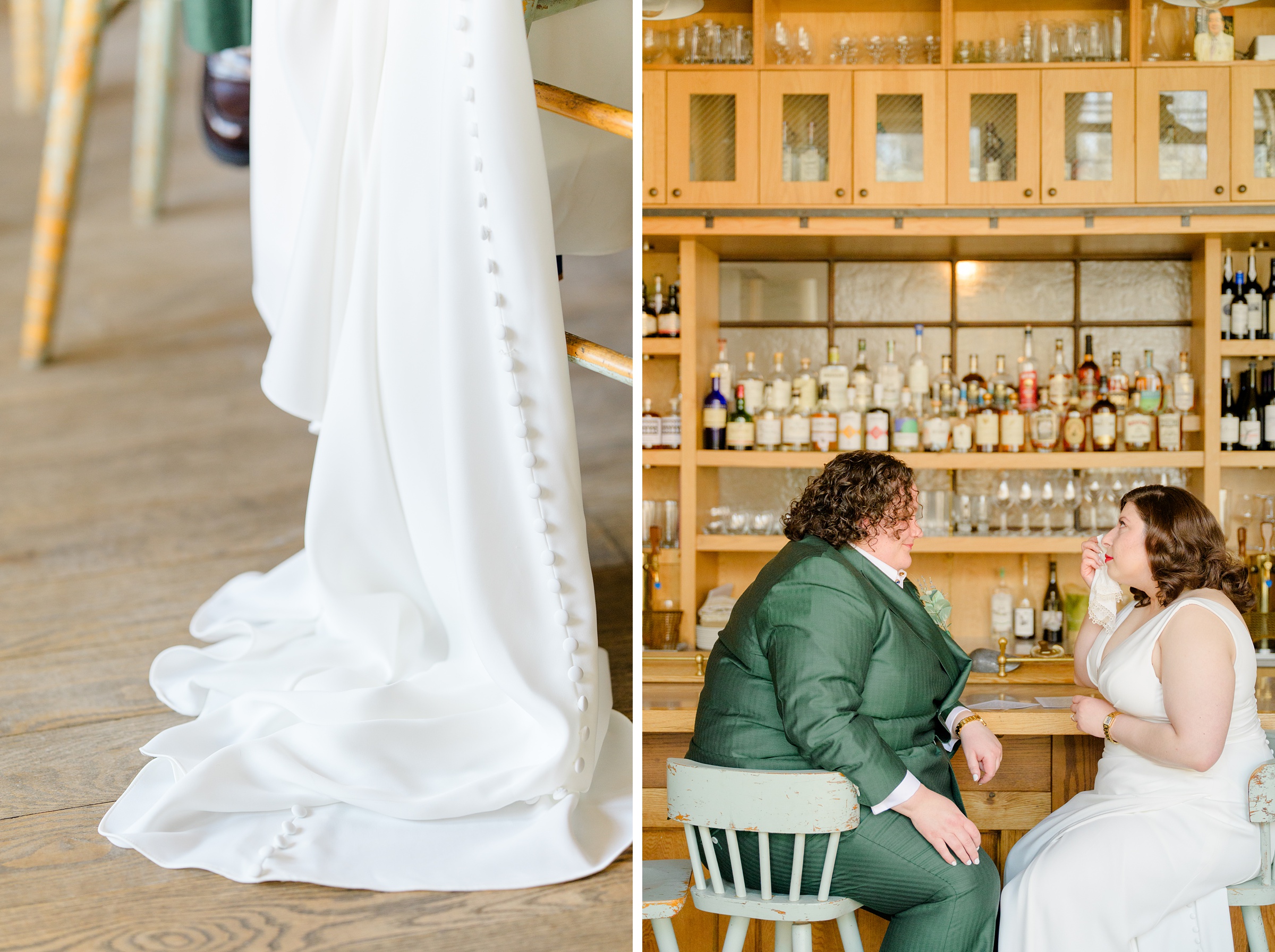 First look portraits at Woodberry Kitchen wedding photographed by Baltimore Wedding Photographer Cait Kramer