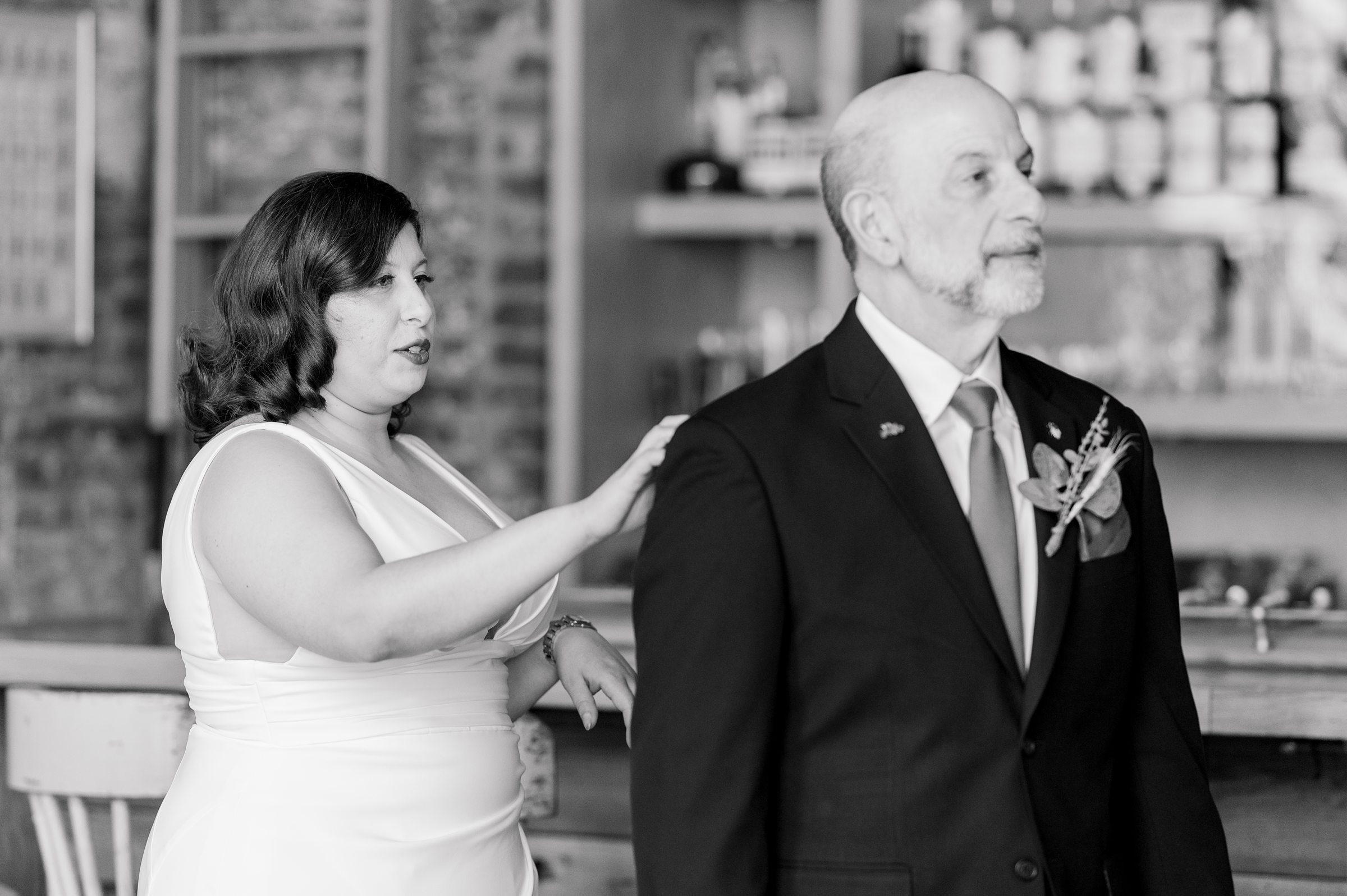 First look portraits at Woodberry Kitchen wedding photographed by Baltimore Wedding Photographer Cait Kramer