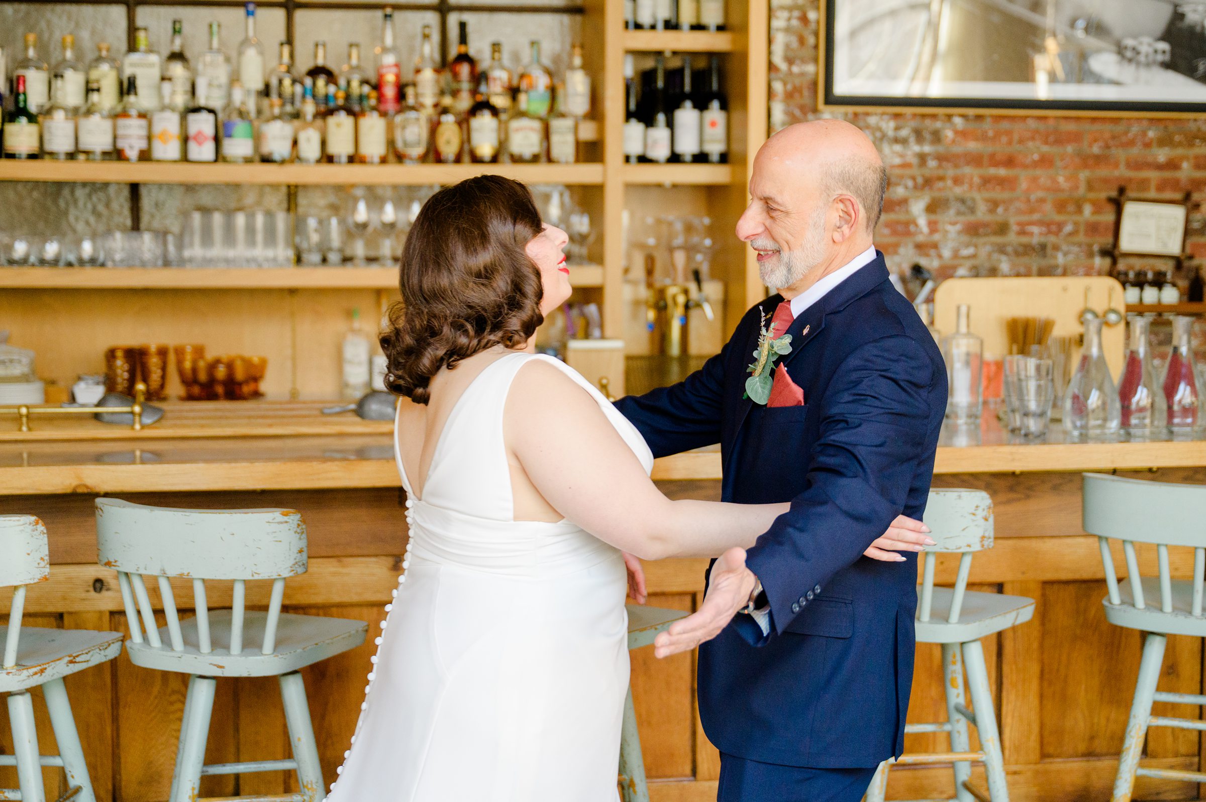 First look portraits at Woodberry Kitchen wedding photographed by Baltimore Wedding Photographer Cait Kramer