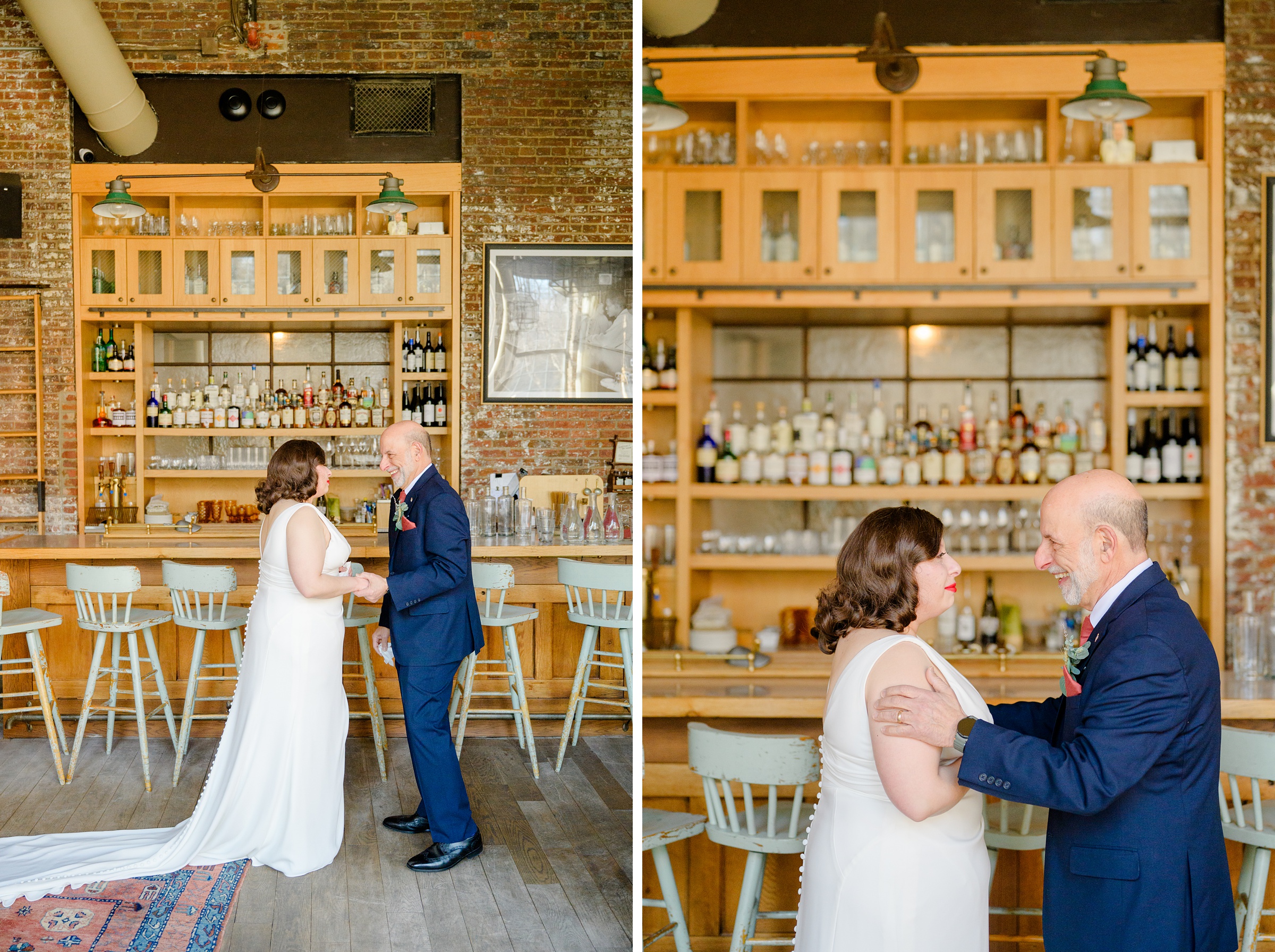 First look portraits at Woodberry Kitchen wedding photographed by Baltimore Wedding Photographer Cait Kramer