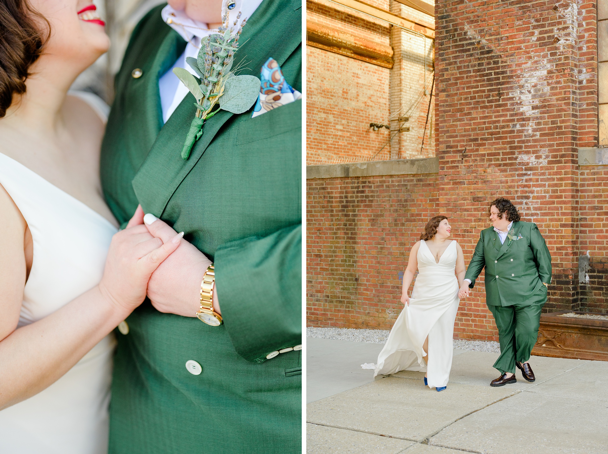 Newlywed portraits at Woodberry Kitchen wedding photographed by Baltimore Wedding Photographer Cait Kramer