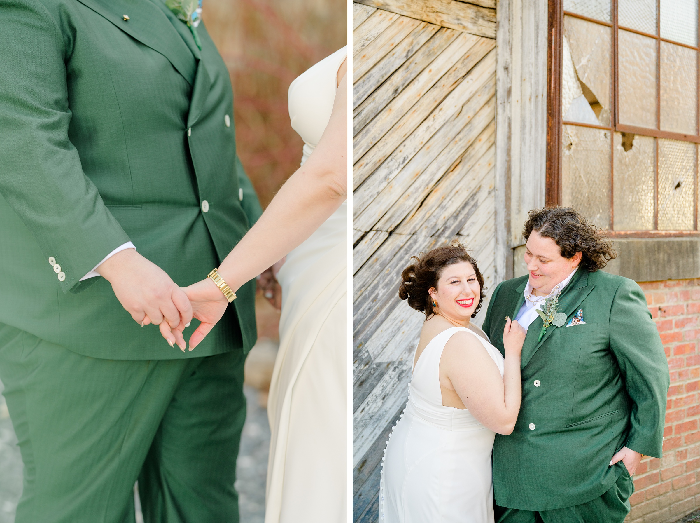 Newlywed portraits at Woodberry Kitchen wedding photographed by Baltimore Wedding Photographer Cait Kramer