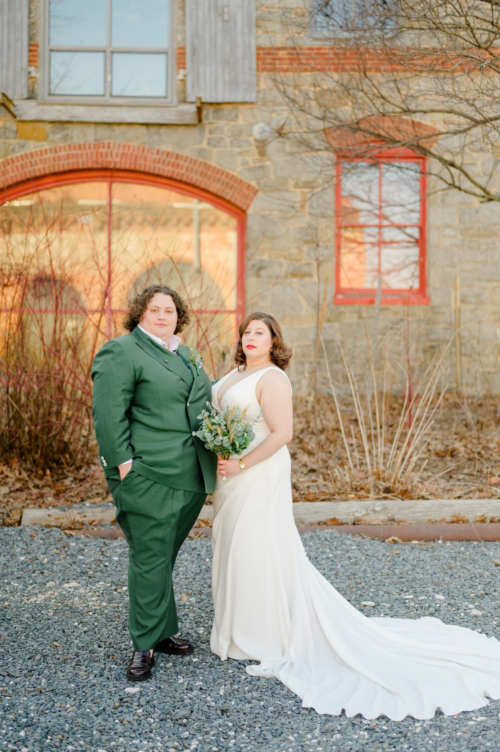 Newlywed portraits at Woodberry Kitchen wedding photographed by Baltimore Wedding Photographer Cait Kramer
