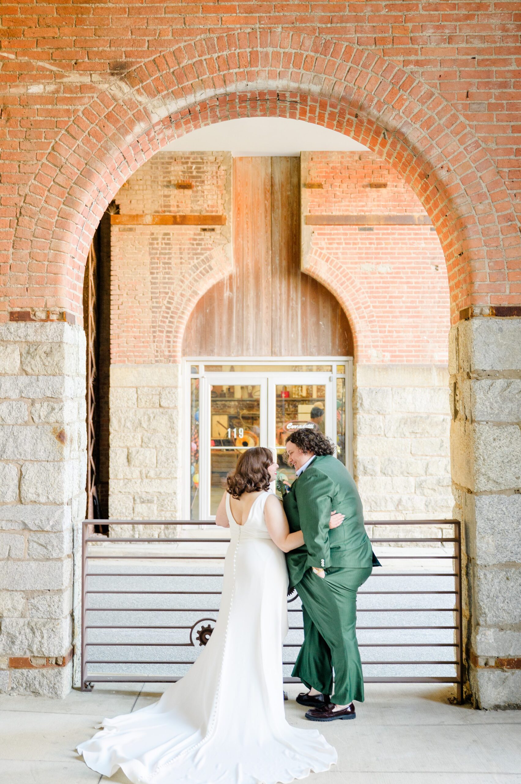 Newlywed portraits at Woodberry Kitchen wedding photographed by Baltimore Wedding Photographer Cait Kramer