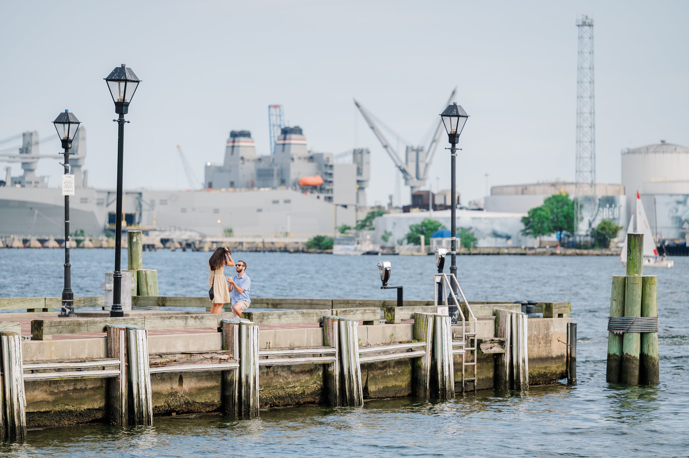 Surprise Proposal in Fells Point, Maryland photographed by Baltimore Wedding Photographer Cait Kramer.