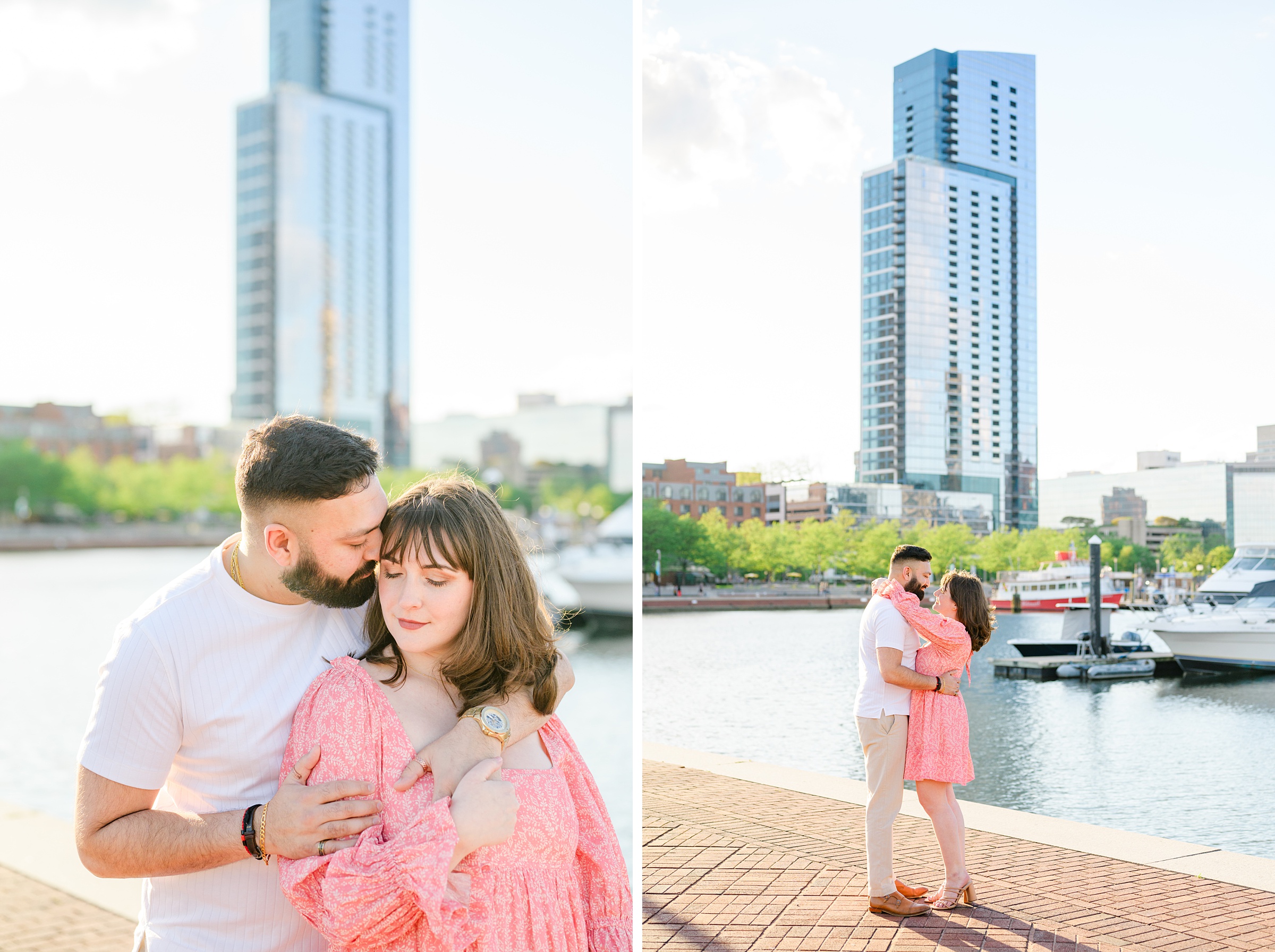 Federal Hill and Inner Harbor Engagement Photos photographed by Baltimore Wedding Photographer Cait Kramer.