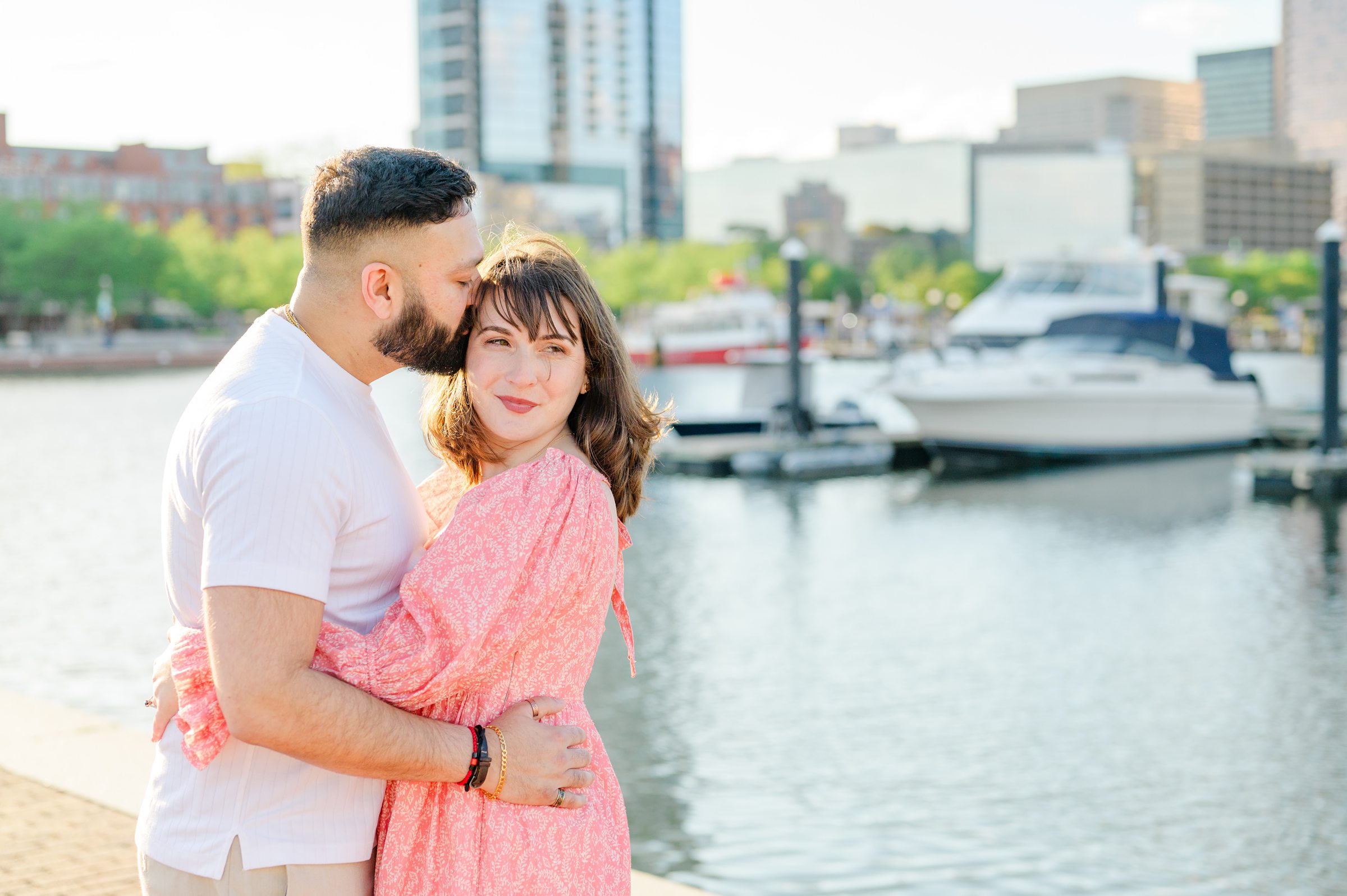 Federal Hill and Inner Harbor Engagement Photos photographed by Baltimore Wedding Photographer Cait Kramer.