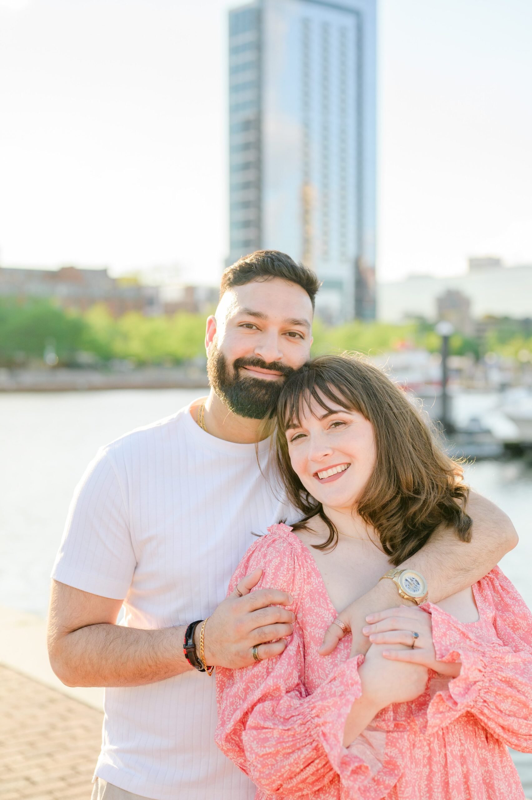 Federal Hill and Inner Harbor Engagement Photos photographed by Baltimore Wedding Photographer Cait Kramer.