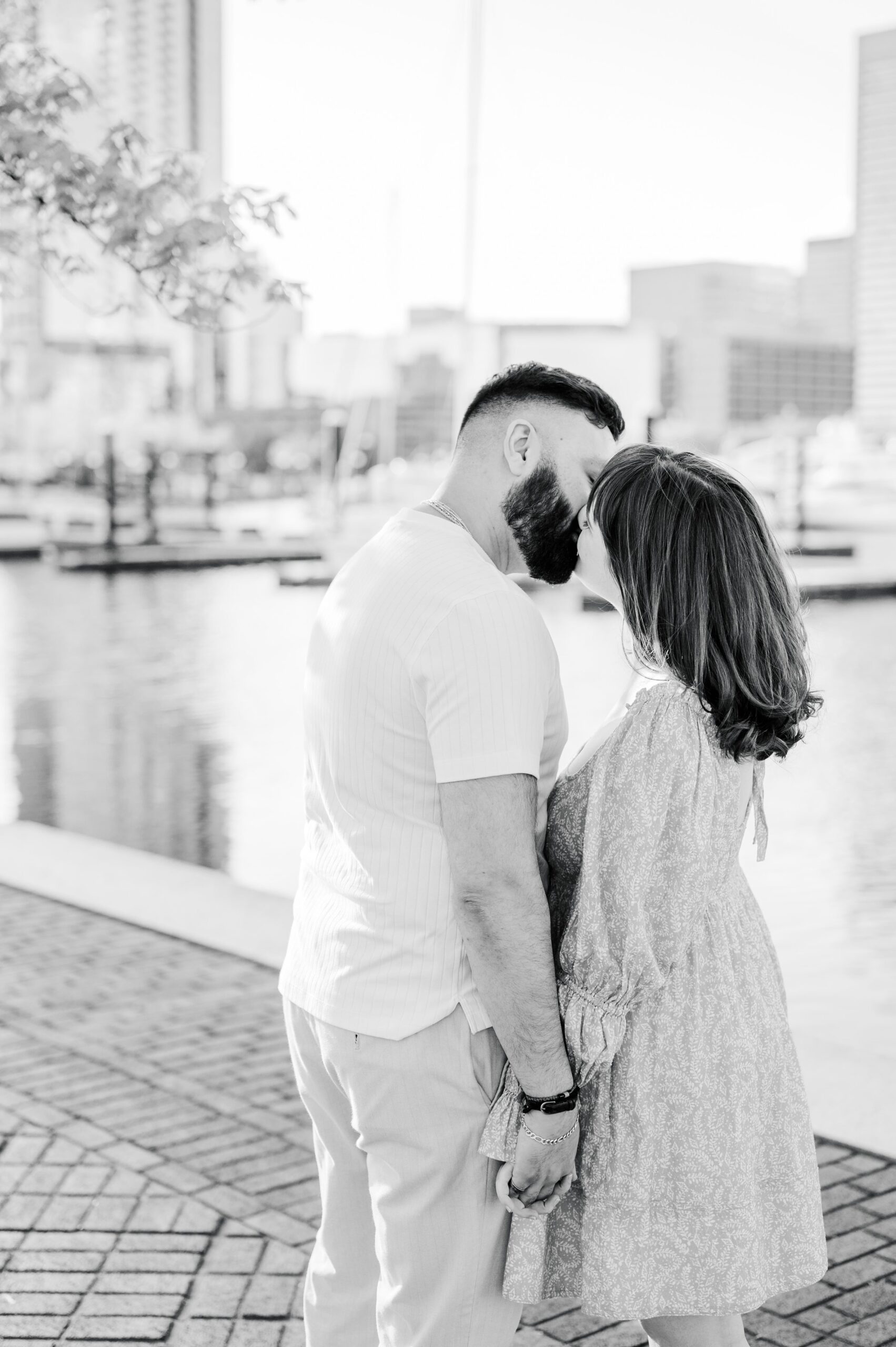 Federal Hill and Inner Harbor Engagement Photos photographed by Baltimore Wedding Photographer Cait Kramer.