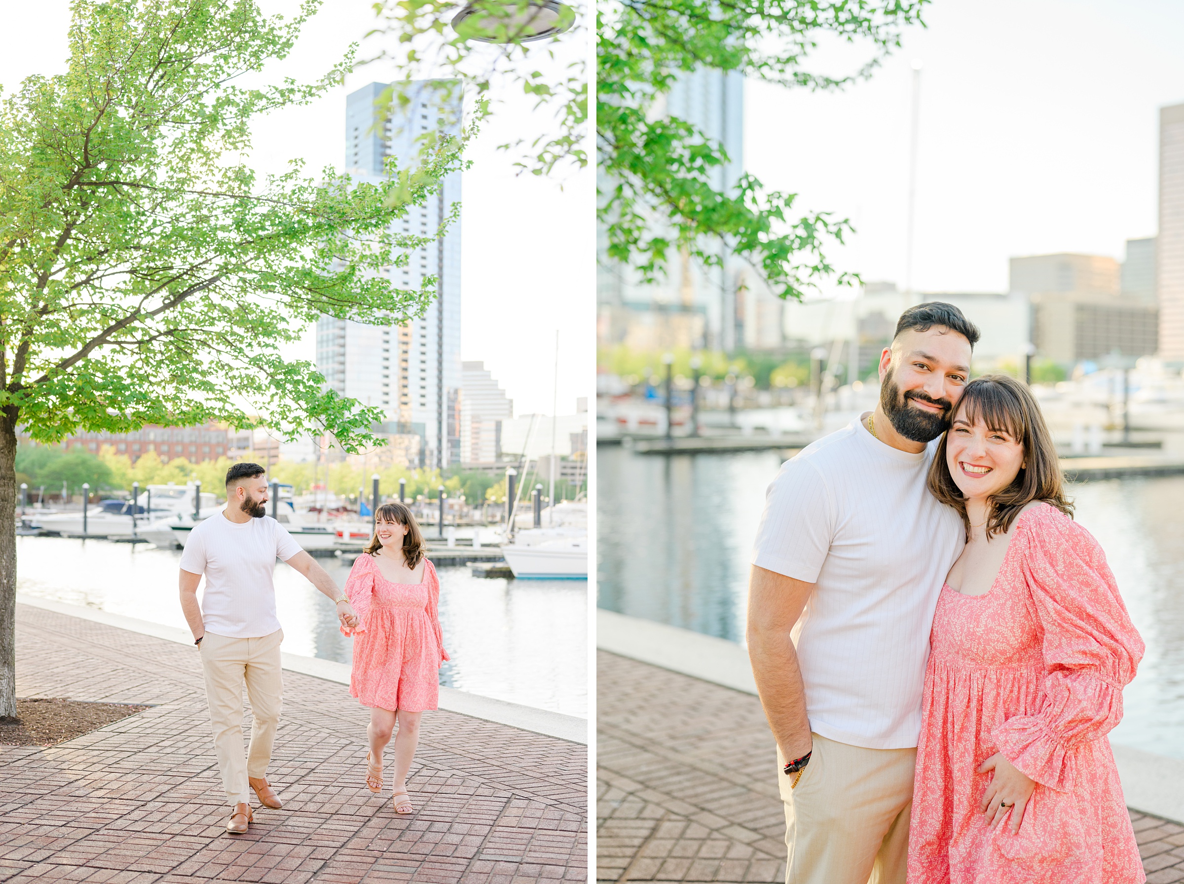 Federal Hill and Inner Harbor Engagement Photos photographed by Baltimore Wedding Photographer Cait Kramer.