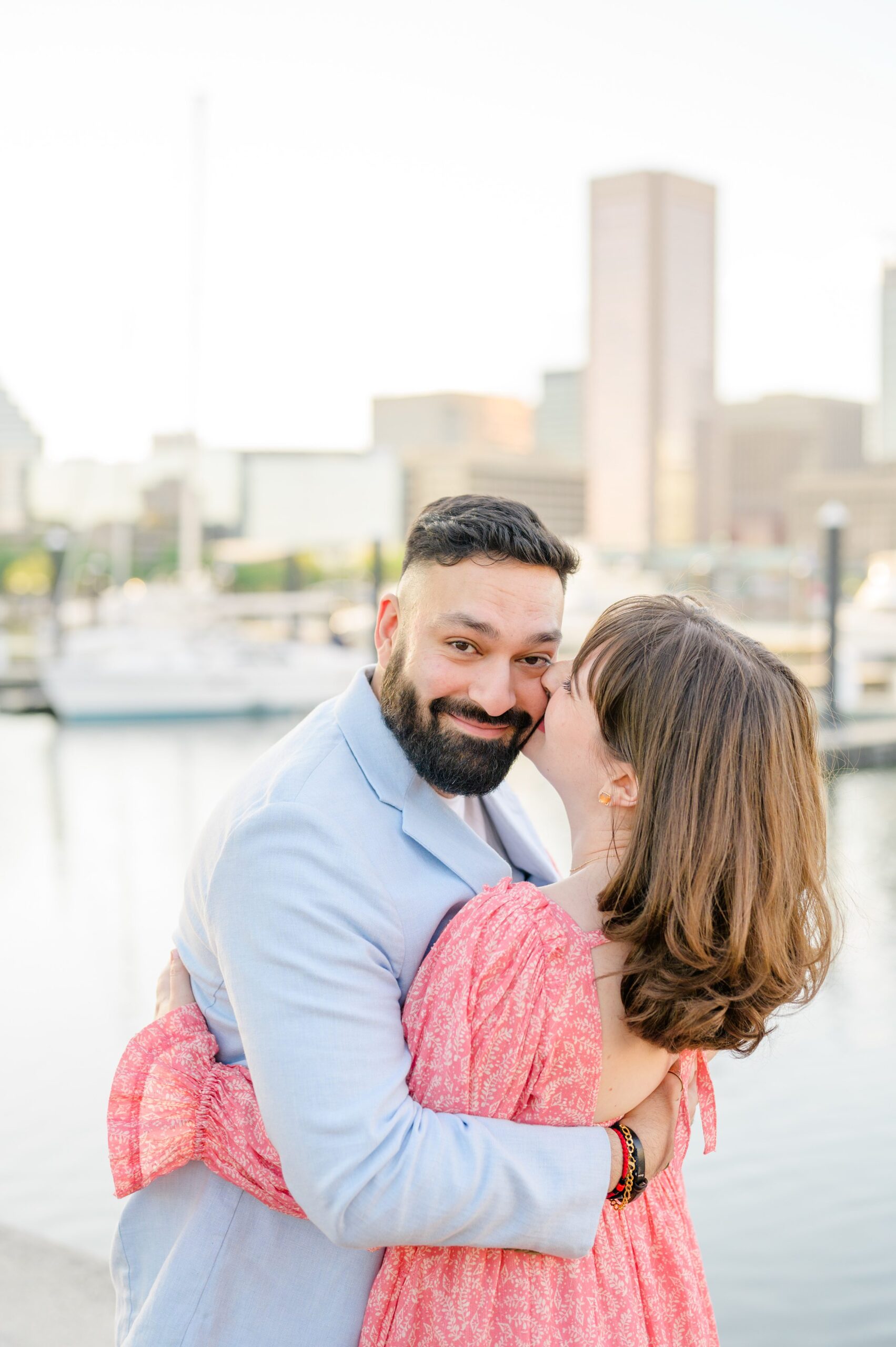 Federal Hill and Inner Harbor Engagement Photos photographed by Baltimore Wedding Photographer Cait Kramer.