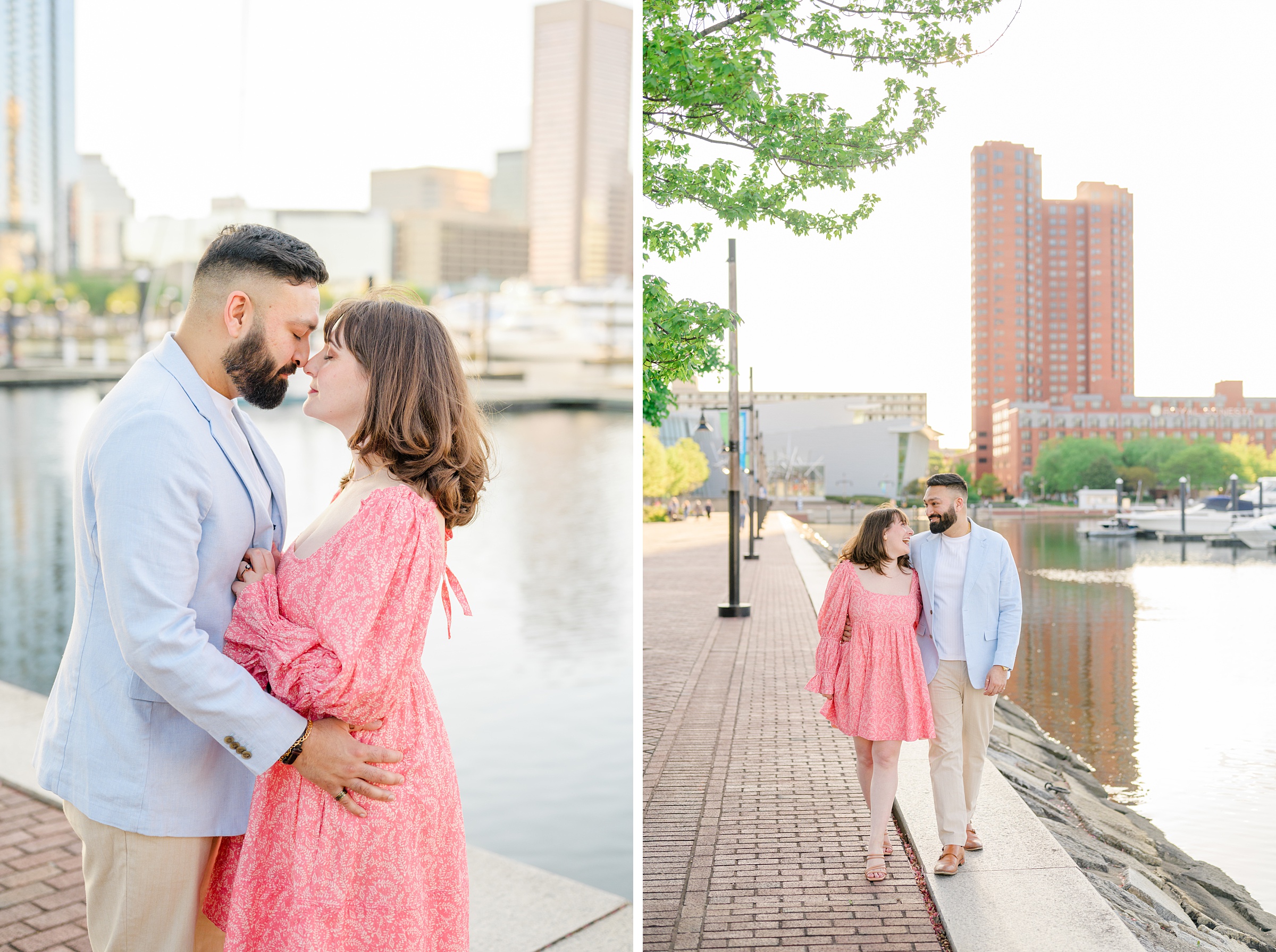Federal Hill and Inner Harbor Engagement Photos photographed by Baltimore Wedding Photographer Cait Kramer.