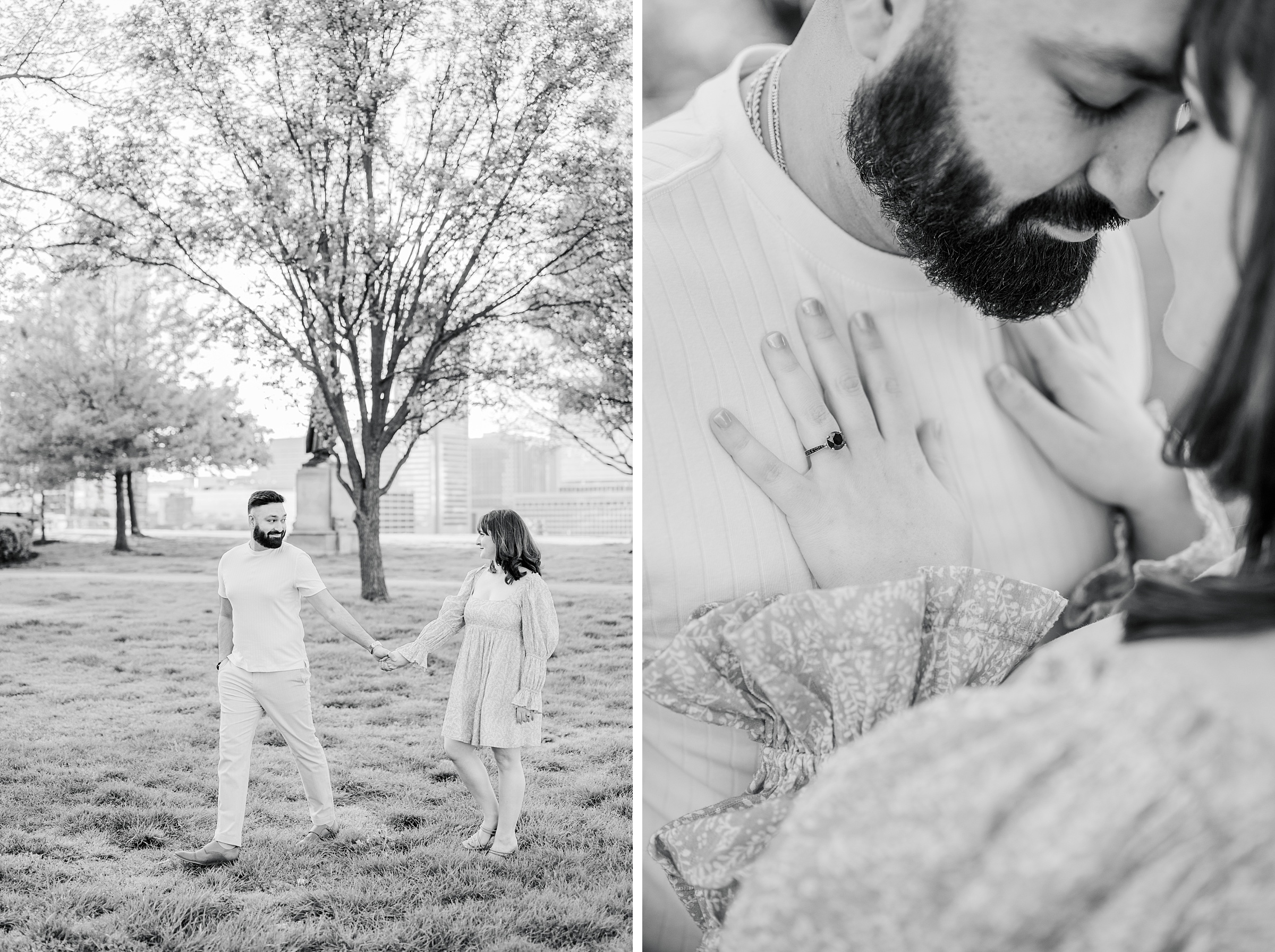 Federal Hill and Inner Harbor Engagement Photos photographed by Baltimore Wedding Photographer Cait Kramer.