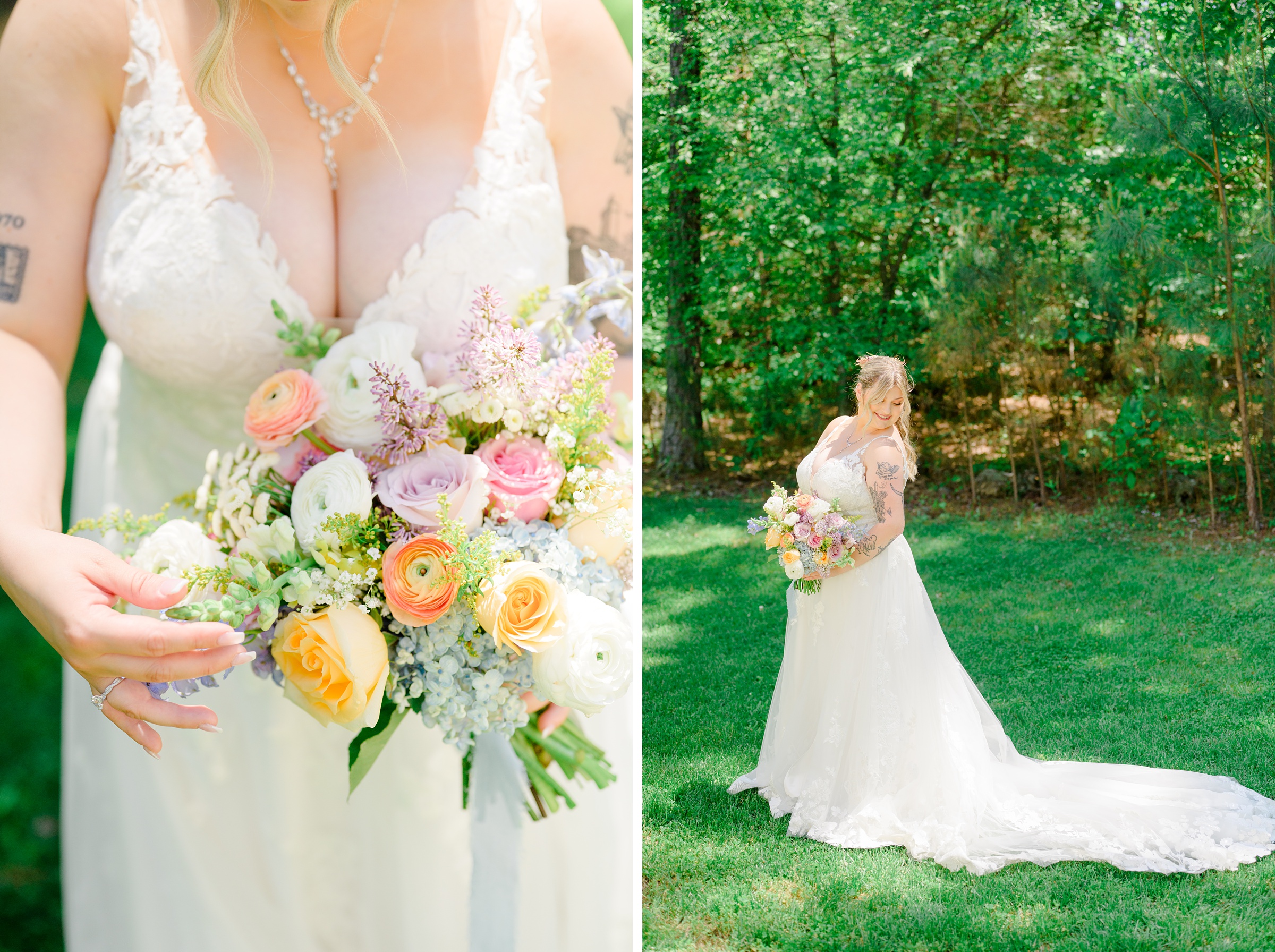 Pastel private estate wedding in Southern Maryland photographed by Baltimore Wedding Photographer Cait Kramer.