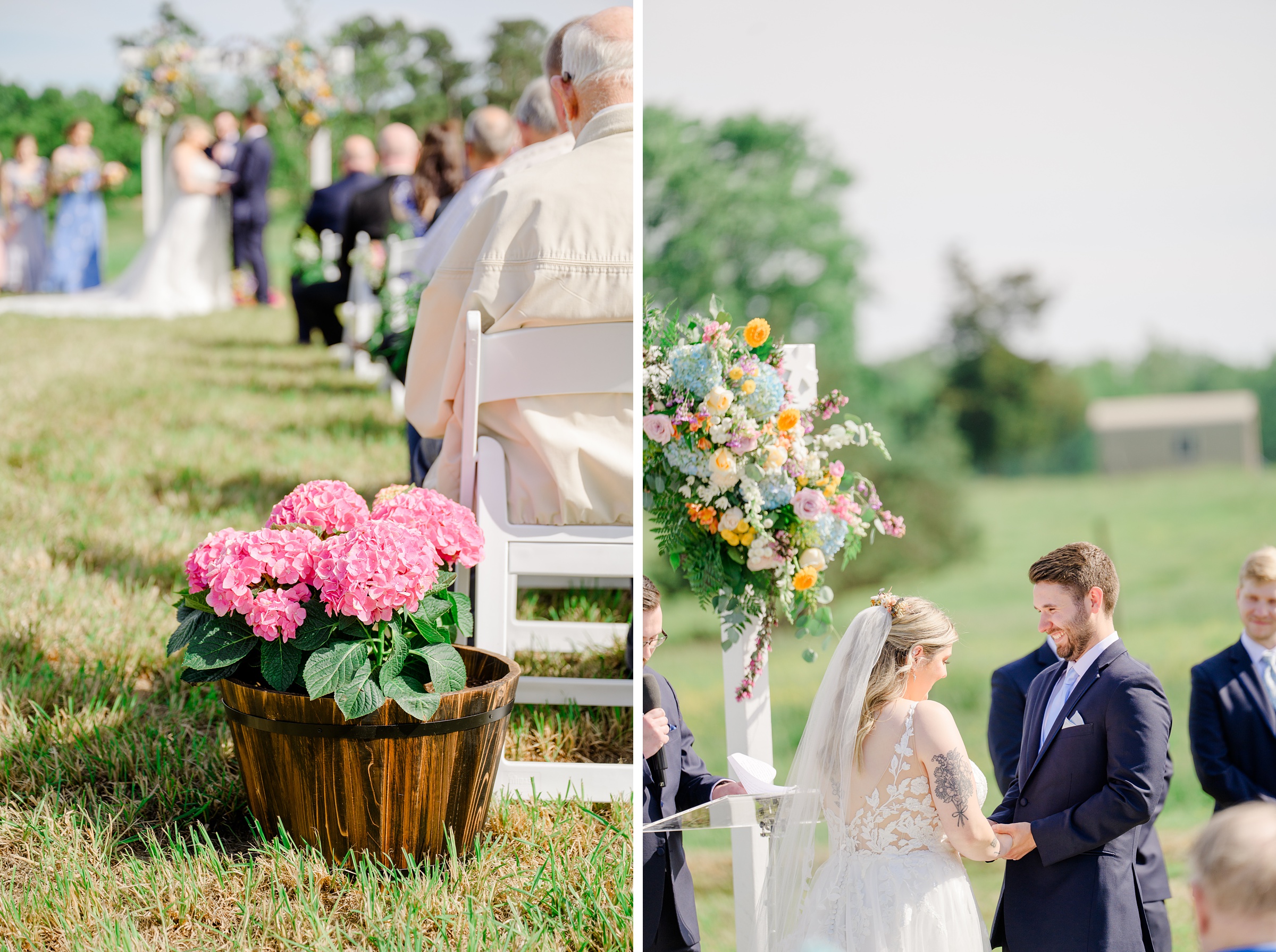 Pastel private estate wedding in Southern Maryland photographed by Baltimore Wedding Photographer Cait Kramer.