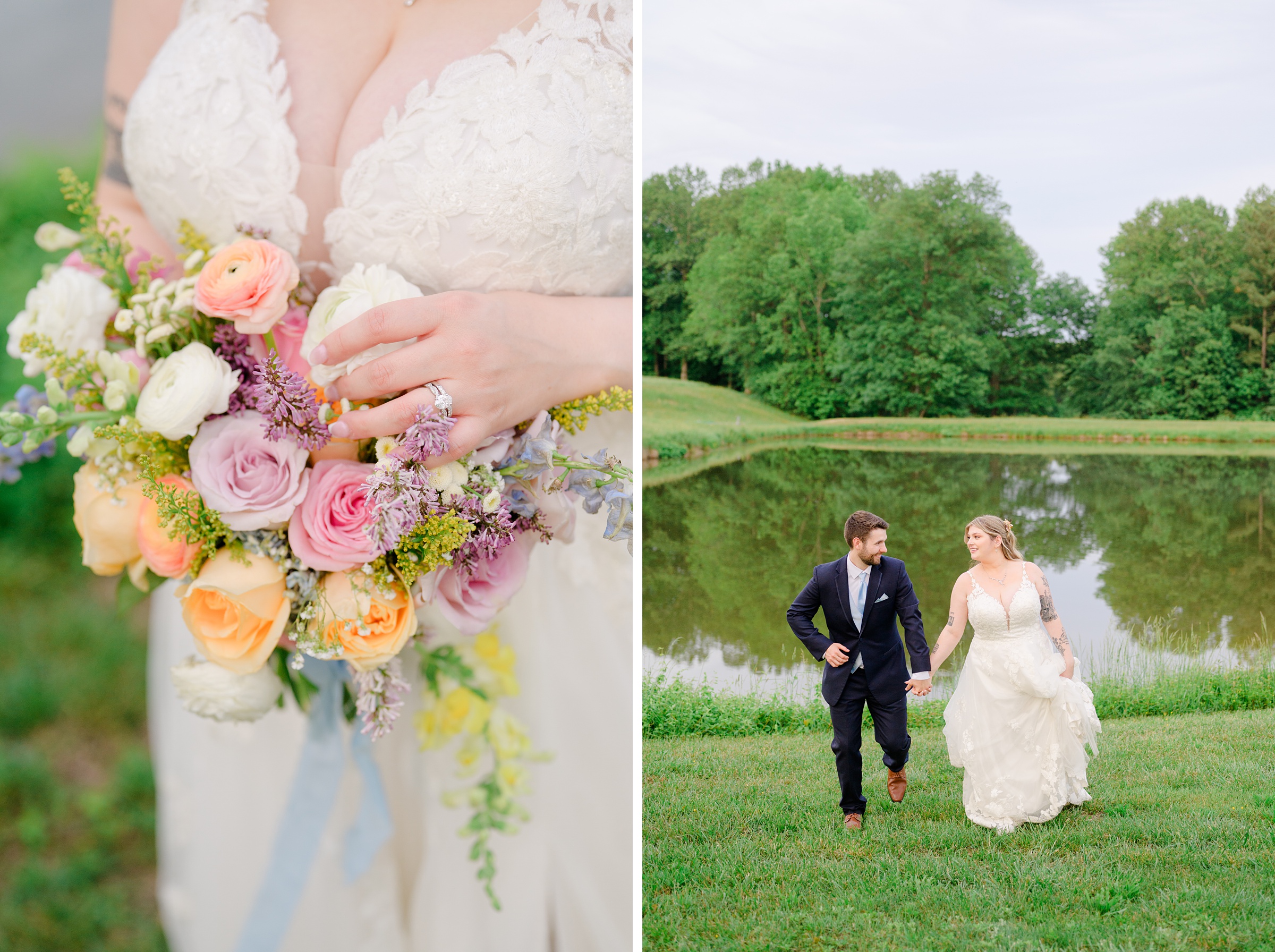Pastel private estate wedding in Southern Maryland photographed by Baltimore Wedding Photographer Cait Kramer.