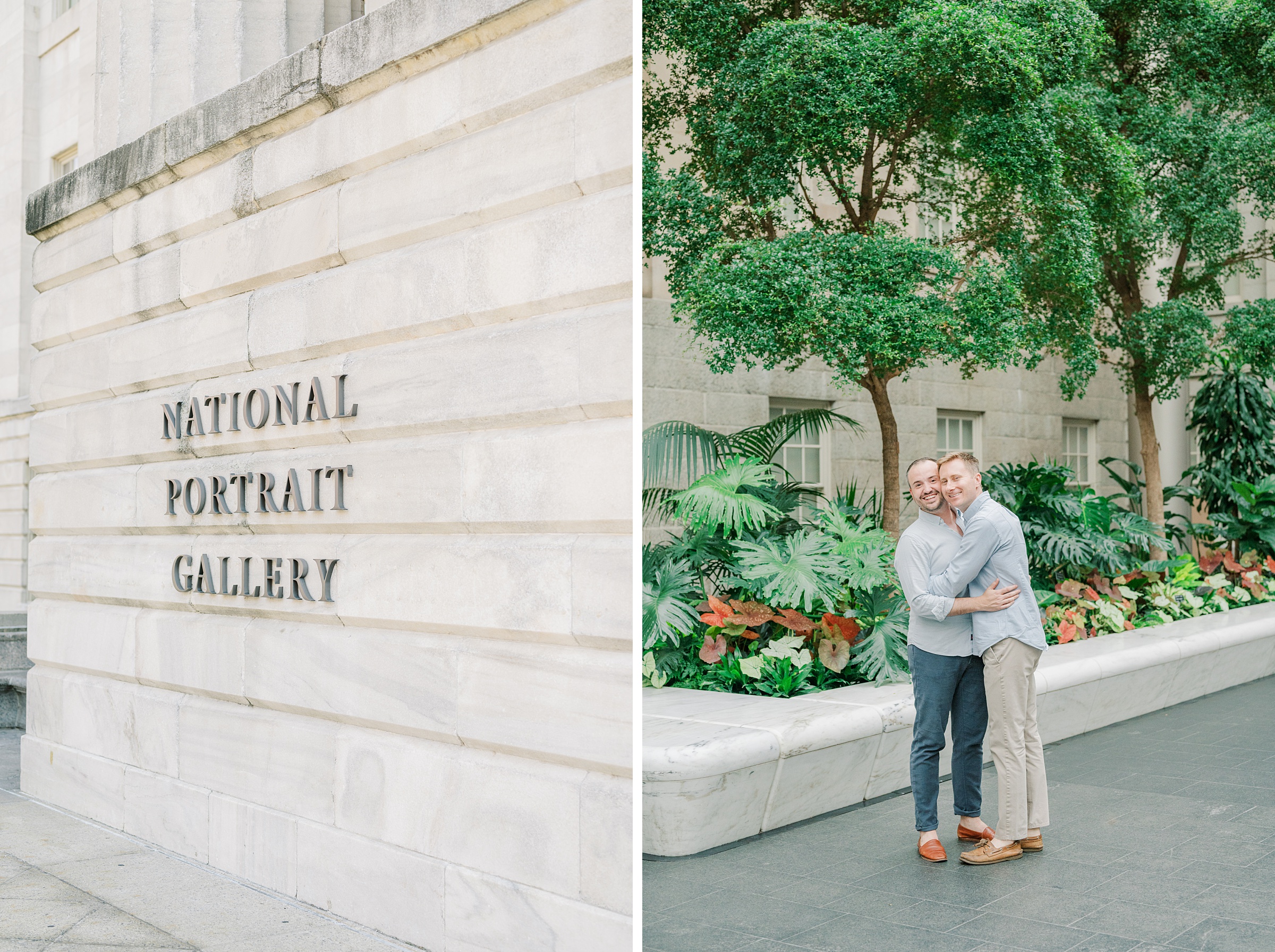 Same Sex Engagement Session at The National Portrait Gallery photographed by Baltimore Wedding Photographer Cait Kramer