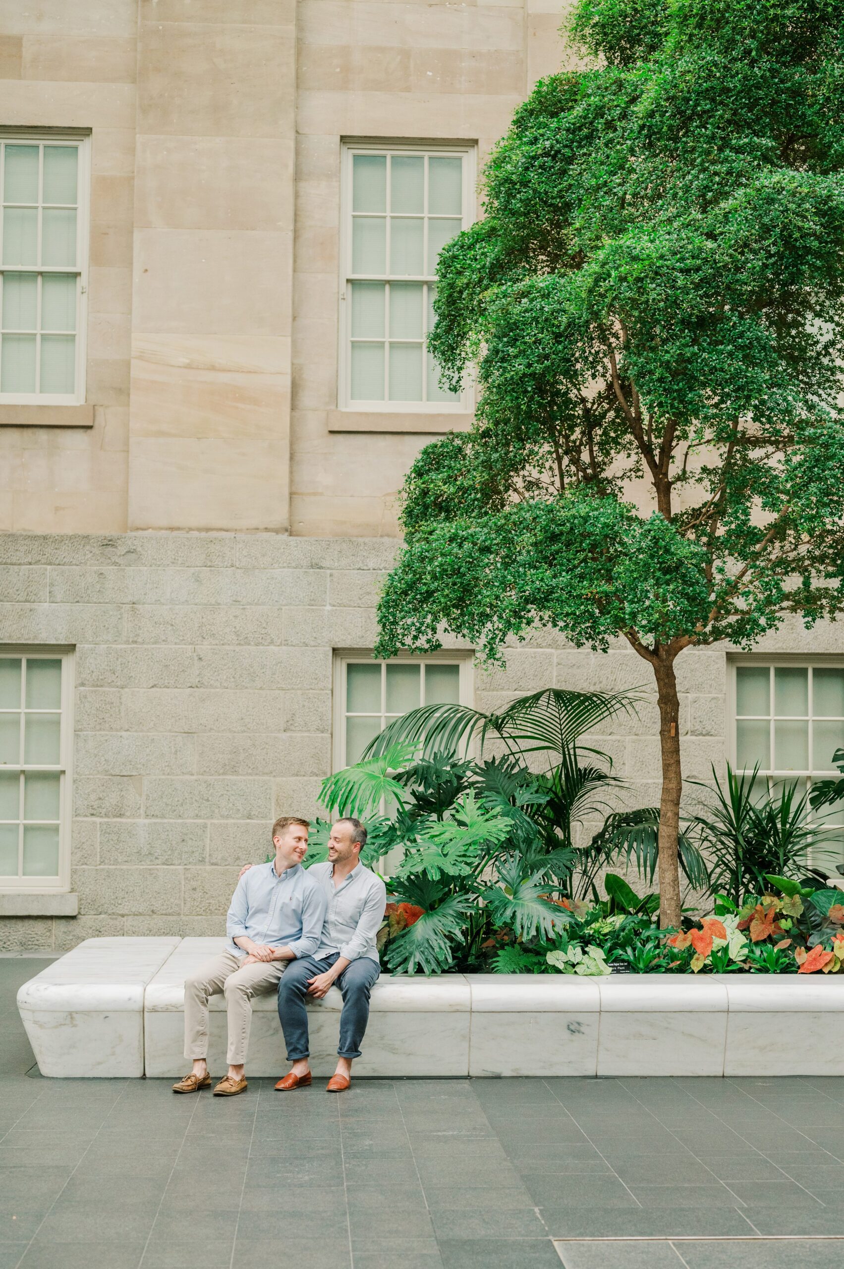 Same Sex Engagement Session at The National Portrait Gallery photographed by Baltimore Wedding Photographer Cait Kramer