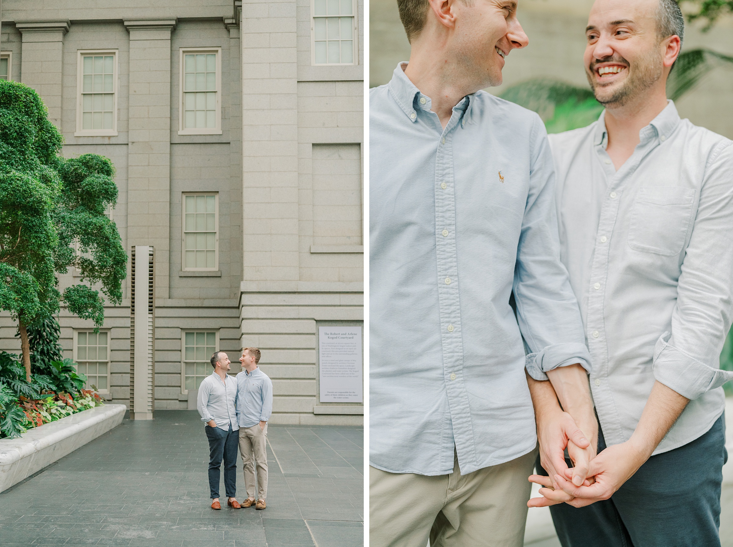 Same Sex Engagement Session at The National Portrait Gallery photographed by Baltimore Wedding Photographer Cait Kramer