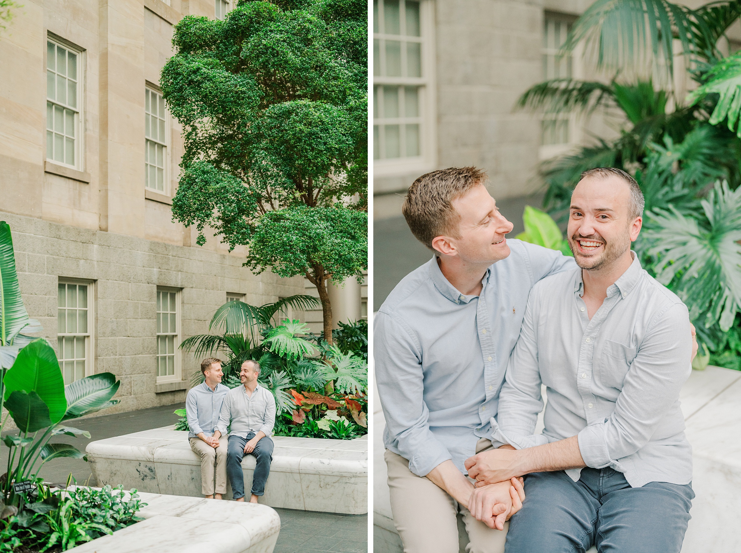 Same Sex Engagement Session at The National Portrait Gallery photographed by Baltimore Wedding Photographer Cait Kramer