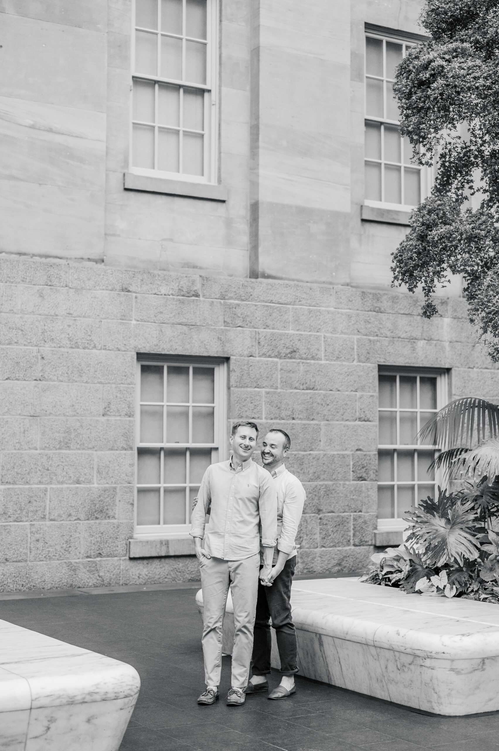 Same Sex Engagement Session at The National Portrait Gallery photographed by Baltimore Wedding Photographer Cait Kramer