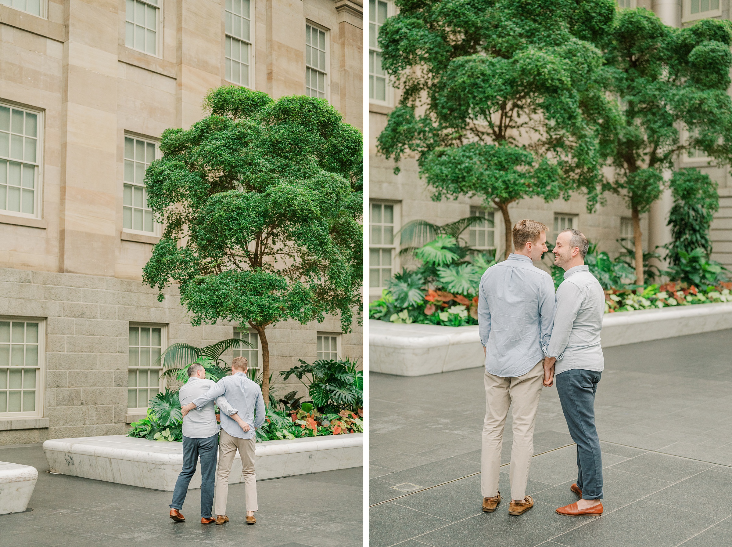 Same Sex Engagement Session at The National Portrait Gallery photographed by Baltimore Wedding Photographer Cait Kramer