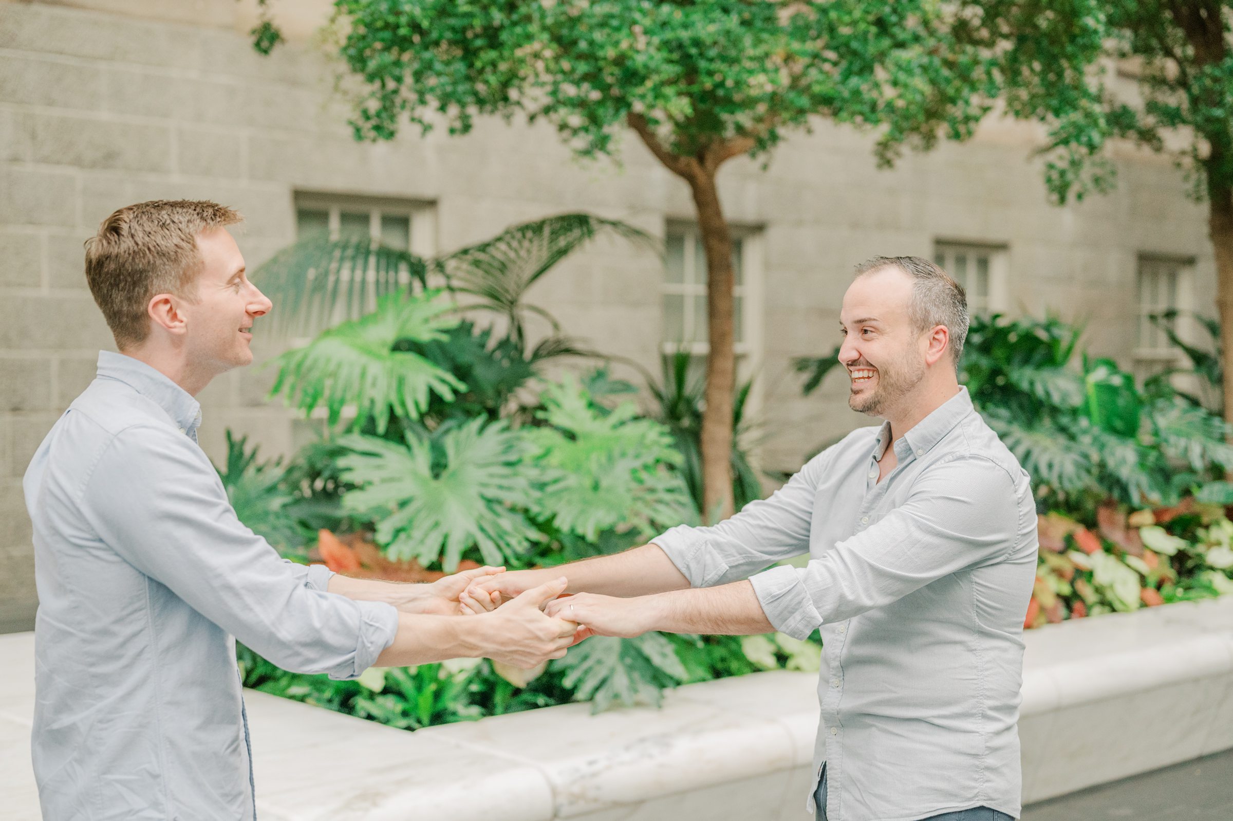 Same Sex Engagement Session at The National Portrait Gallery photographed by Baltimore Wedding Photographer Cait Kramer