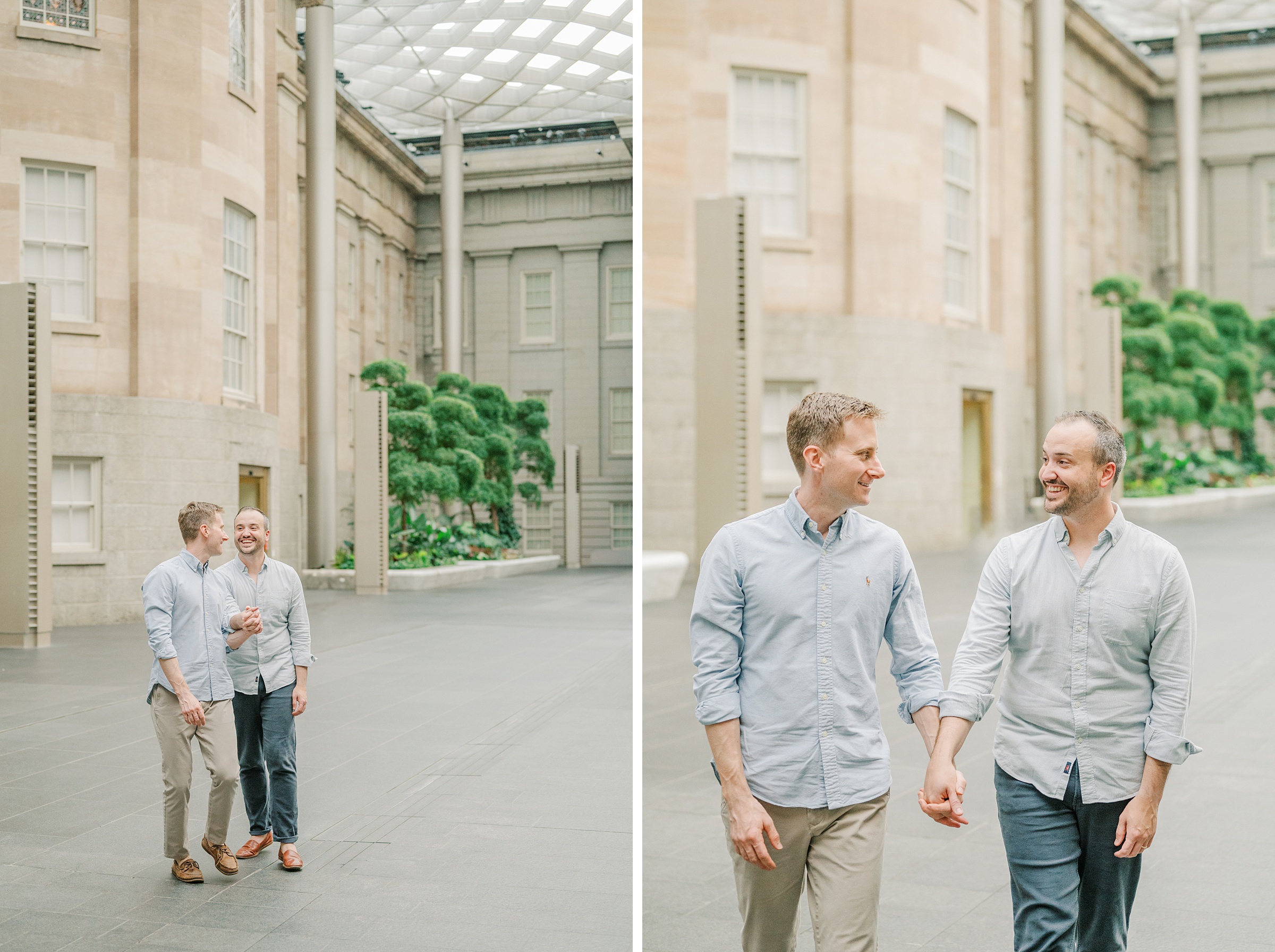 Same Sex Engagement Session at The National Portrait Gallery photographed by Baltimore Wedding Photographer Cait Kramer
