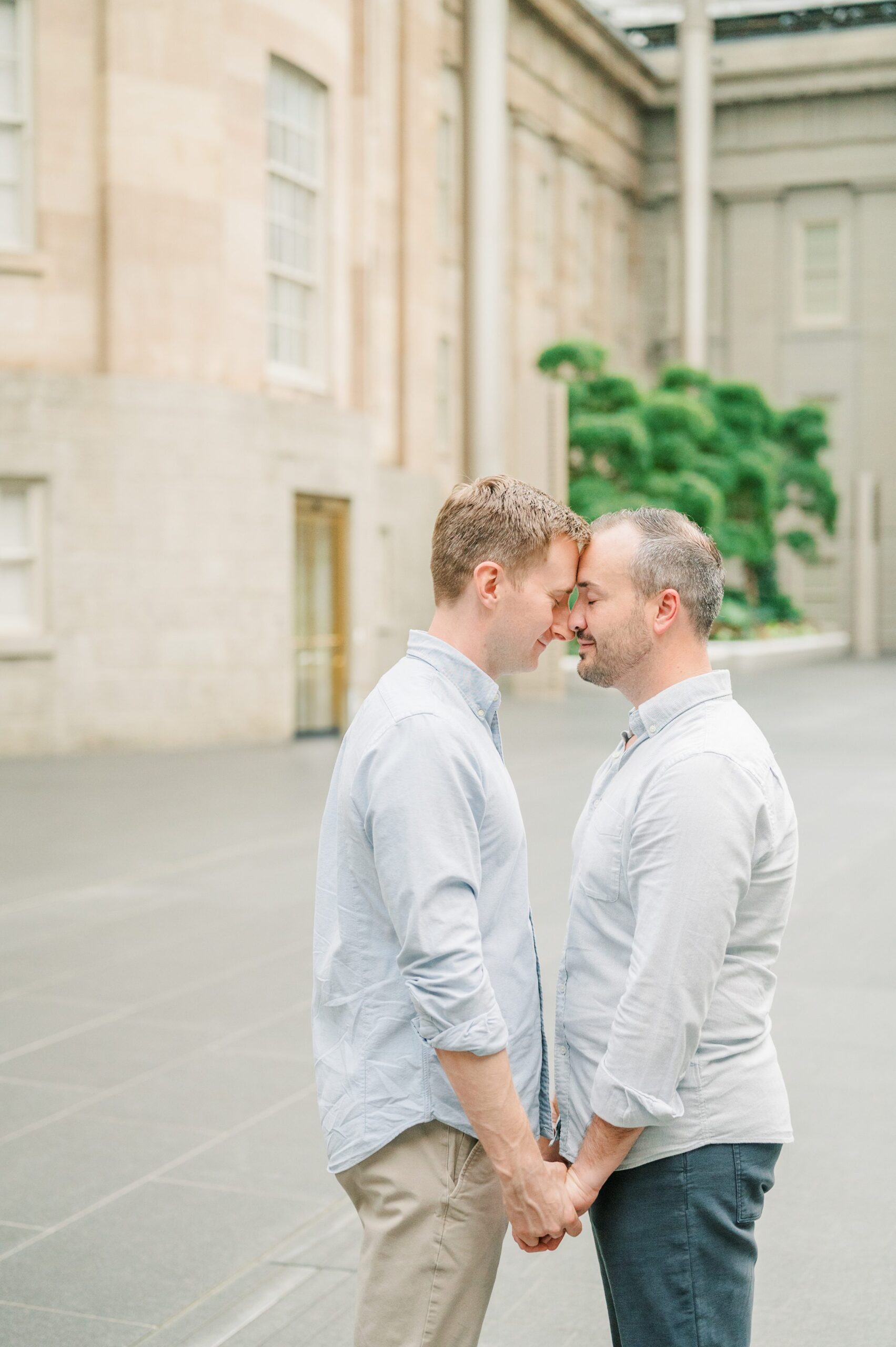 Same Sex Engagement Session at The National Portrait Gallery photographed by Baltimore Wedding Photographer Cait Kramer