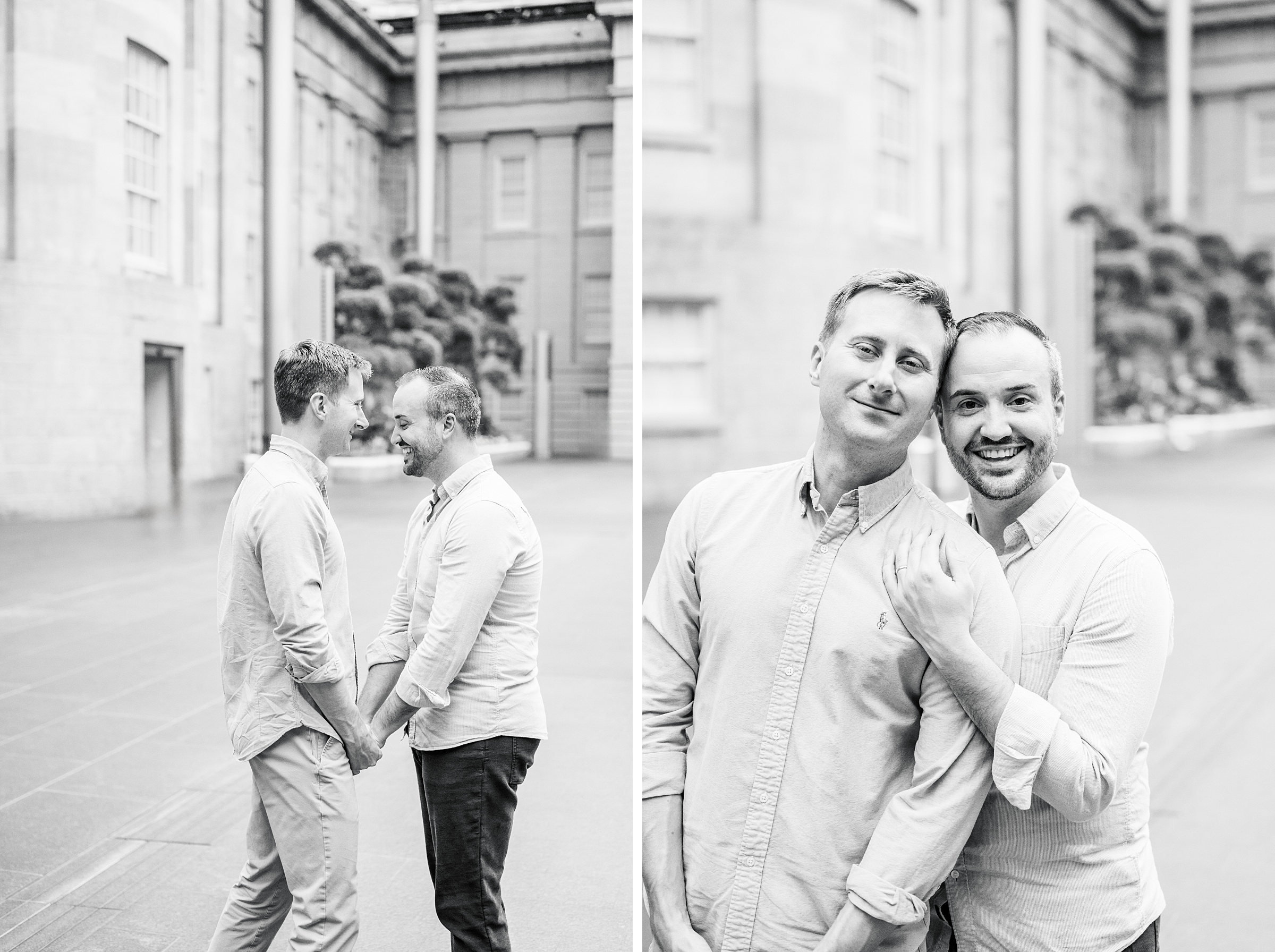 Same Sex Engagement Session at The National Portrait Gallery photographed by Baltimore Wedding Photographer Cait Kramer