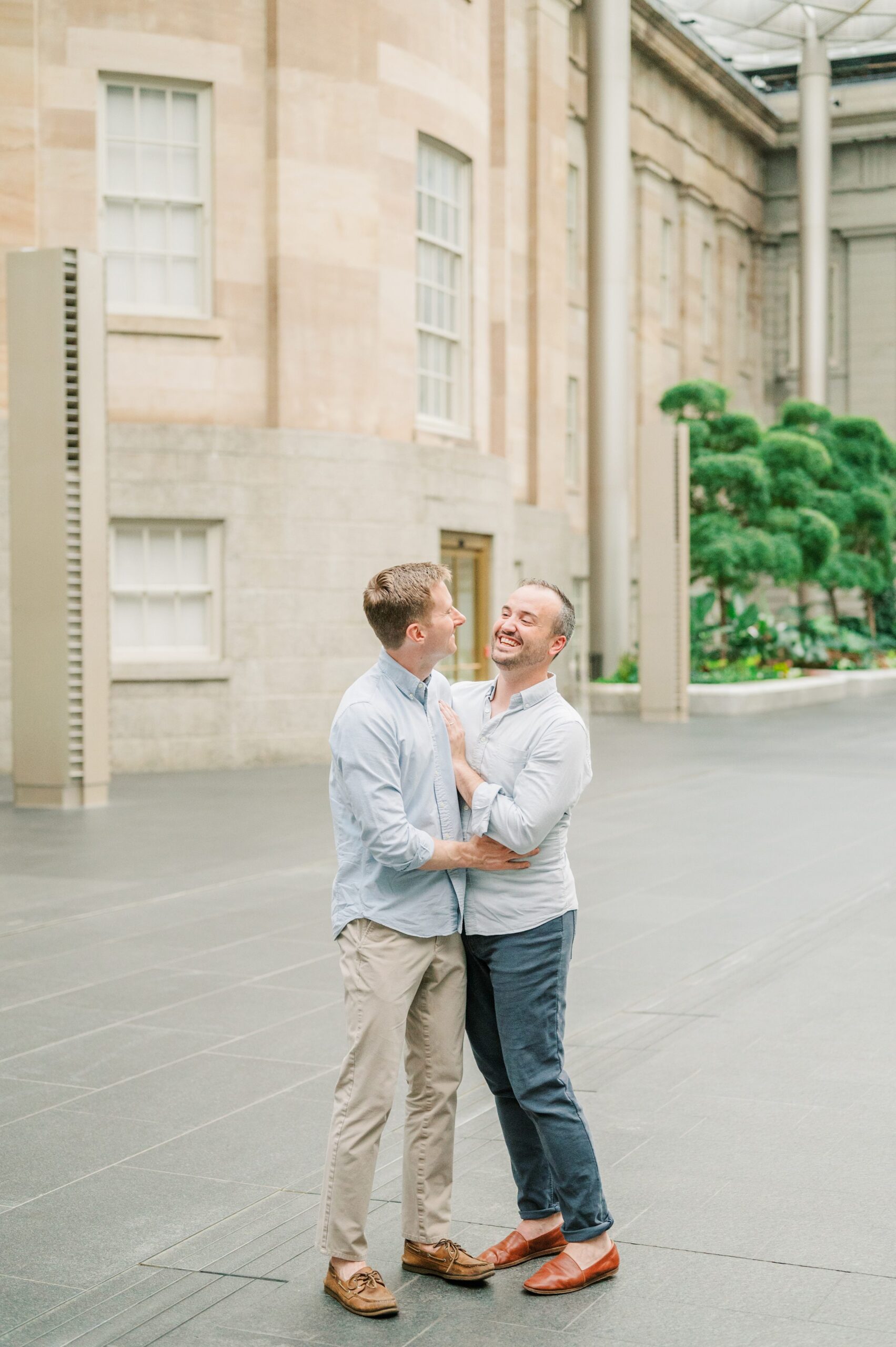 Same Sex Engagement Session at The National Portrait Gallery photographed by Baltimore Wedding Photographer Cait Kramer