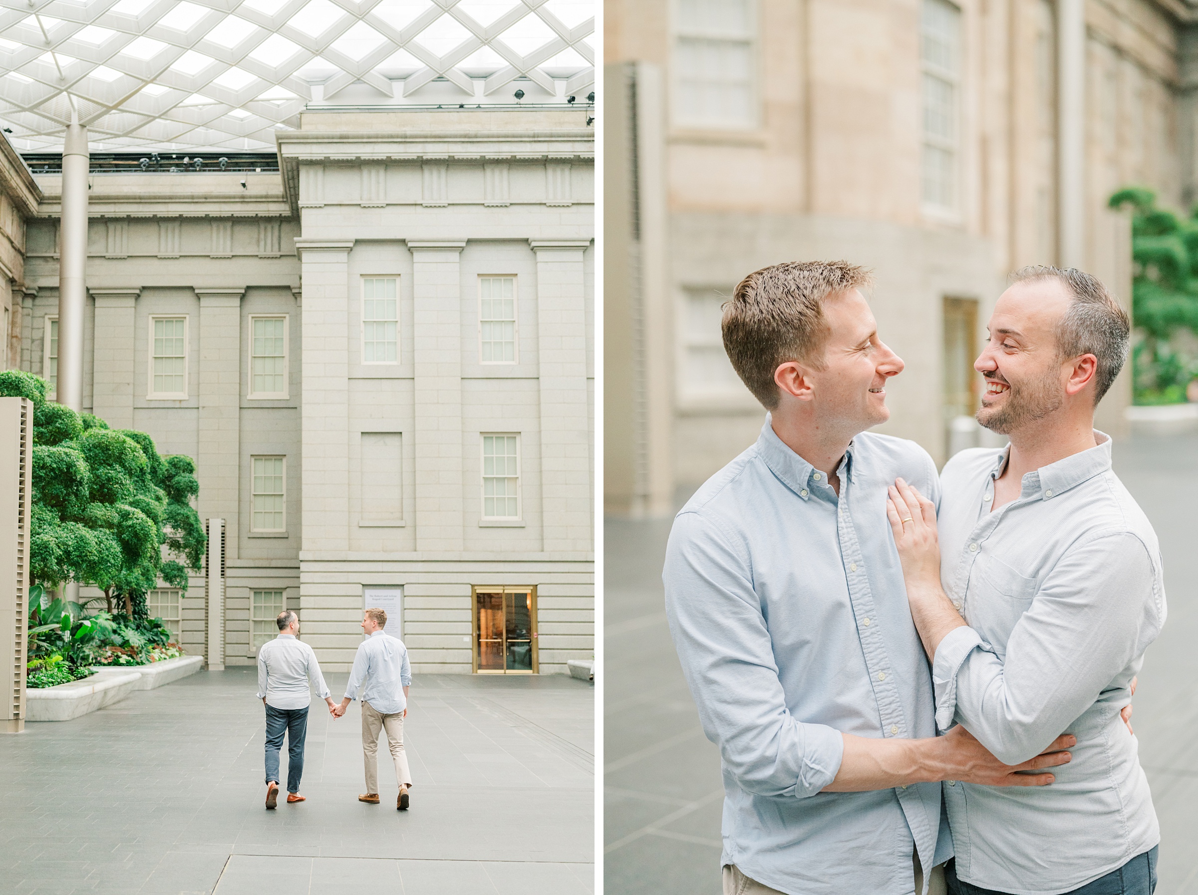 Same Sex Engagement Session at The National Portrait Gallery photographed by Baltimore Wedding Photographer Cait Kramer