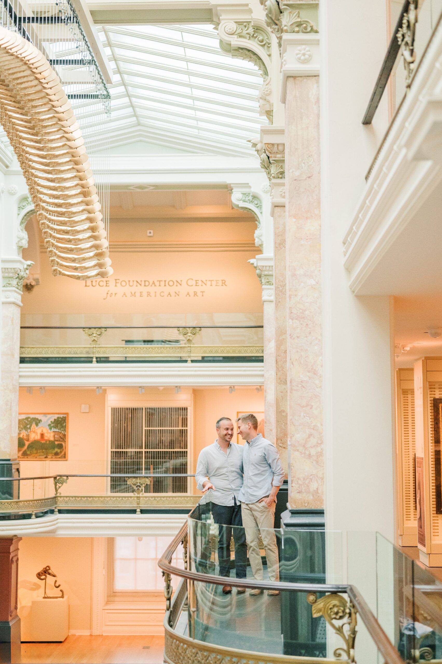 Same Sex Engagement Session at The National Portrait Gallery photographed by Baltimore Wedding Photographer Cait Kramer