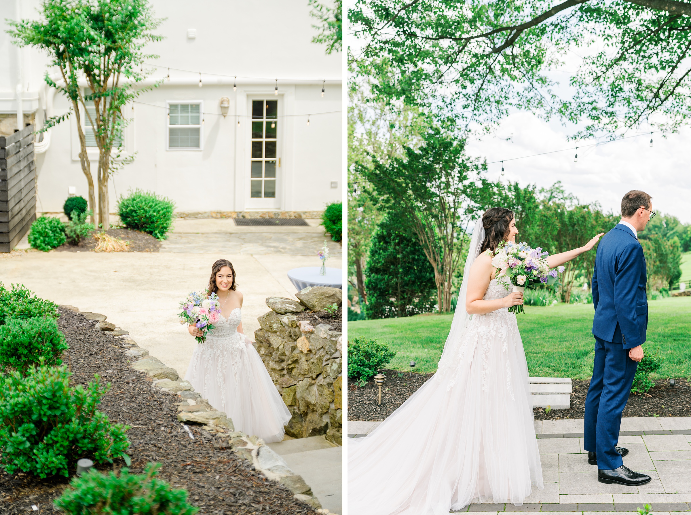 First Look at The View at Bluemont Wedding photographed by Baltimore Wedding Photographer Cait Kramer.