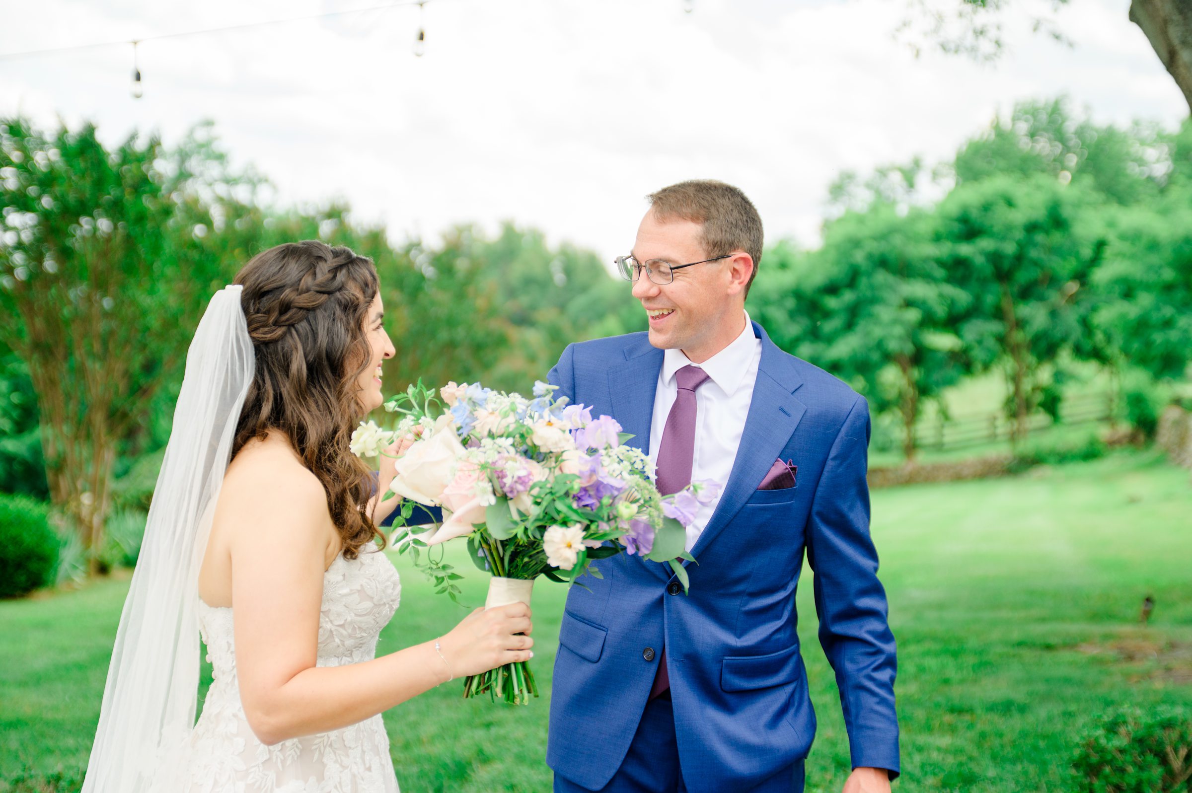 First Look at The View at Bluemont Wedding photographed by Baltimore Wedding Photographer Cait Kramer.