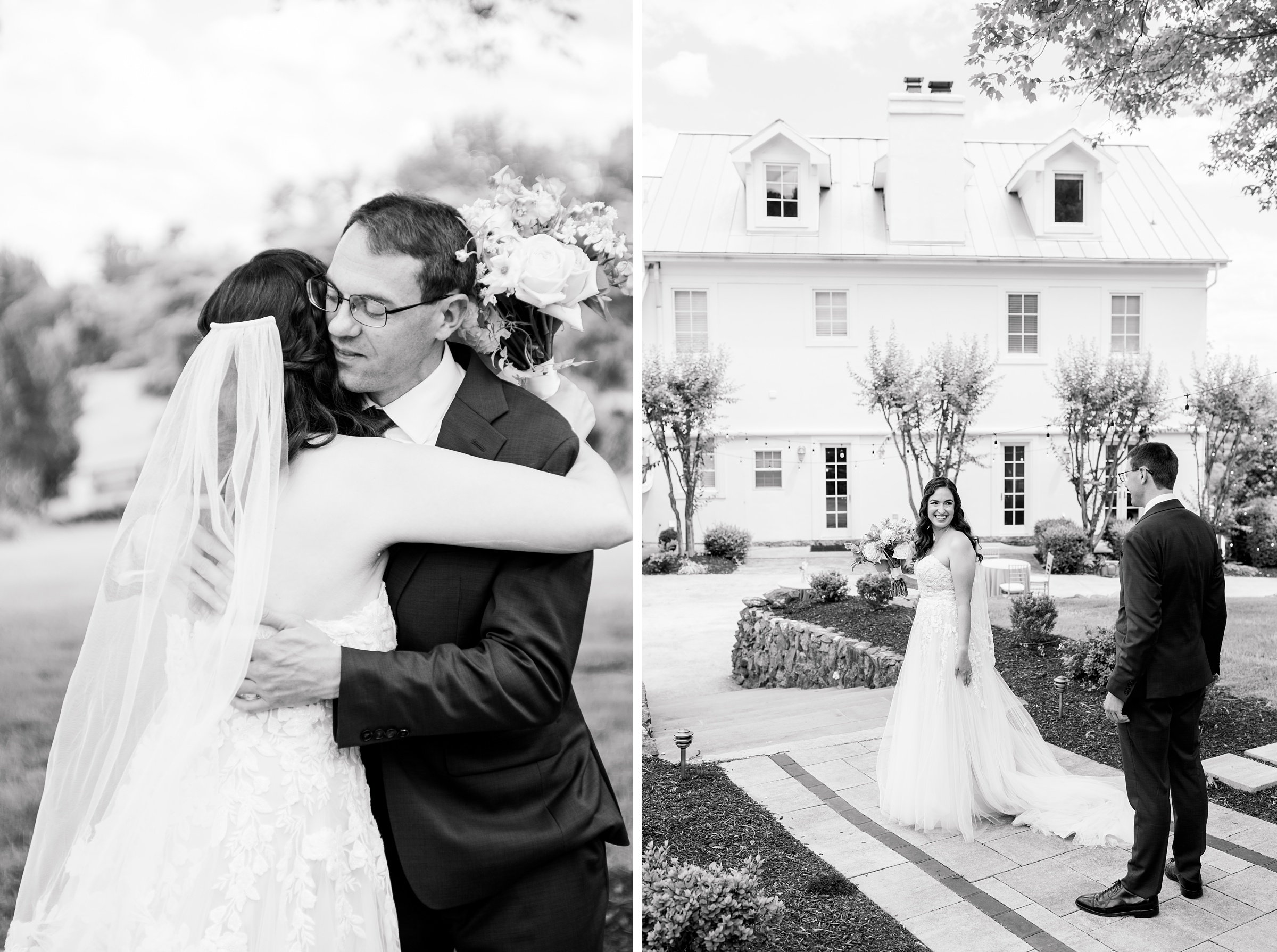 First Look at The View at Bluemont Wedding photographed by Baltimore Wedding Photographer Cait Kramer.