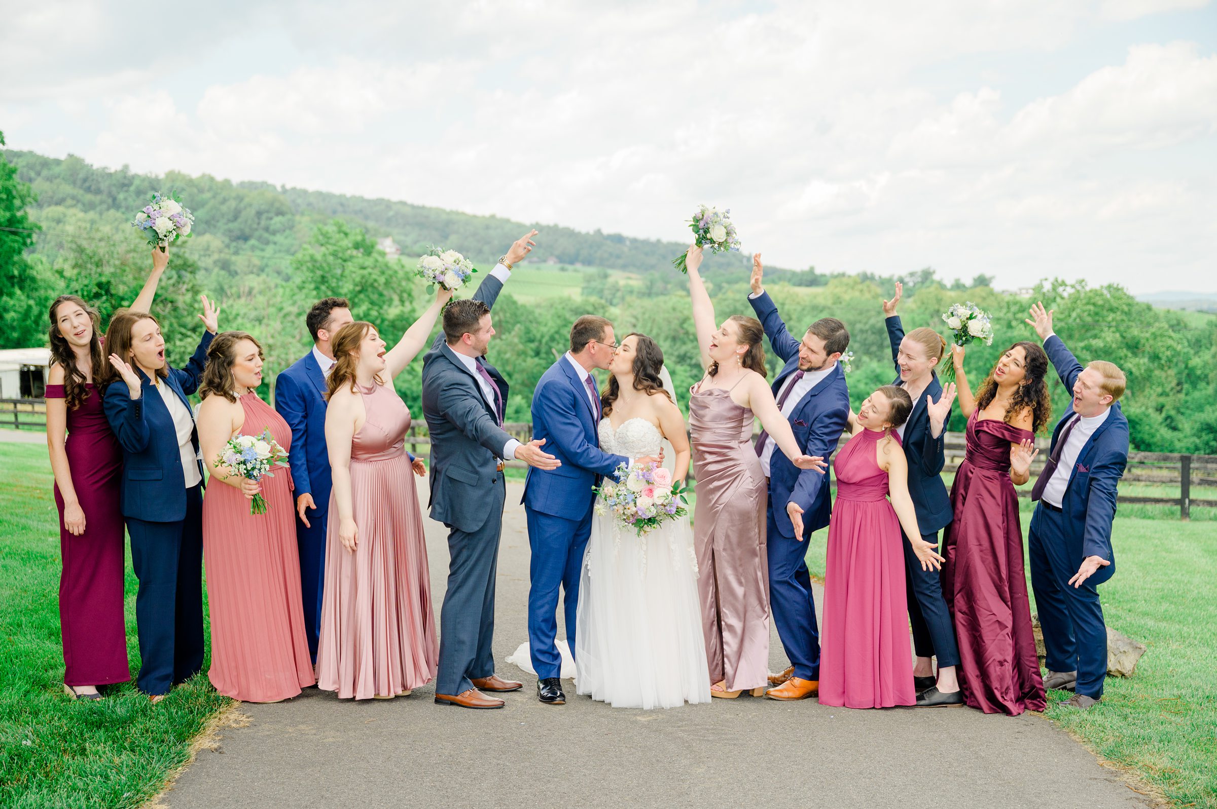 Wedding Party Portraits at The View at Bluemont Wedding photographed by Baltimore Wedding Photographer Cait Kramer.