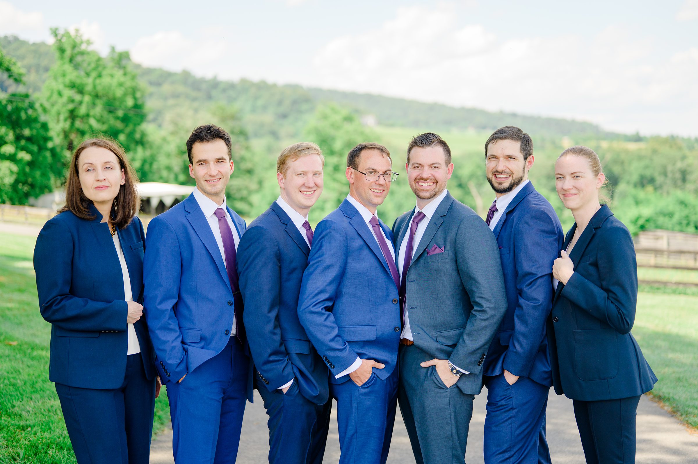 Wedding Party Portraits at The View at Bluemont Wedding photographed by Baltimore Wedding Photographer Cait Kramer.