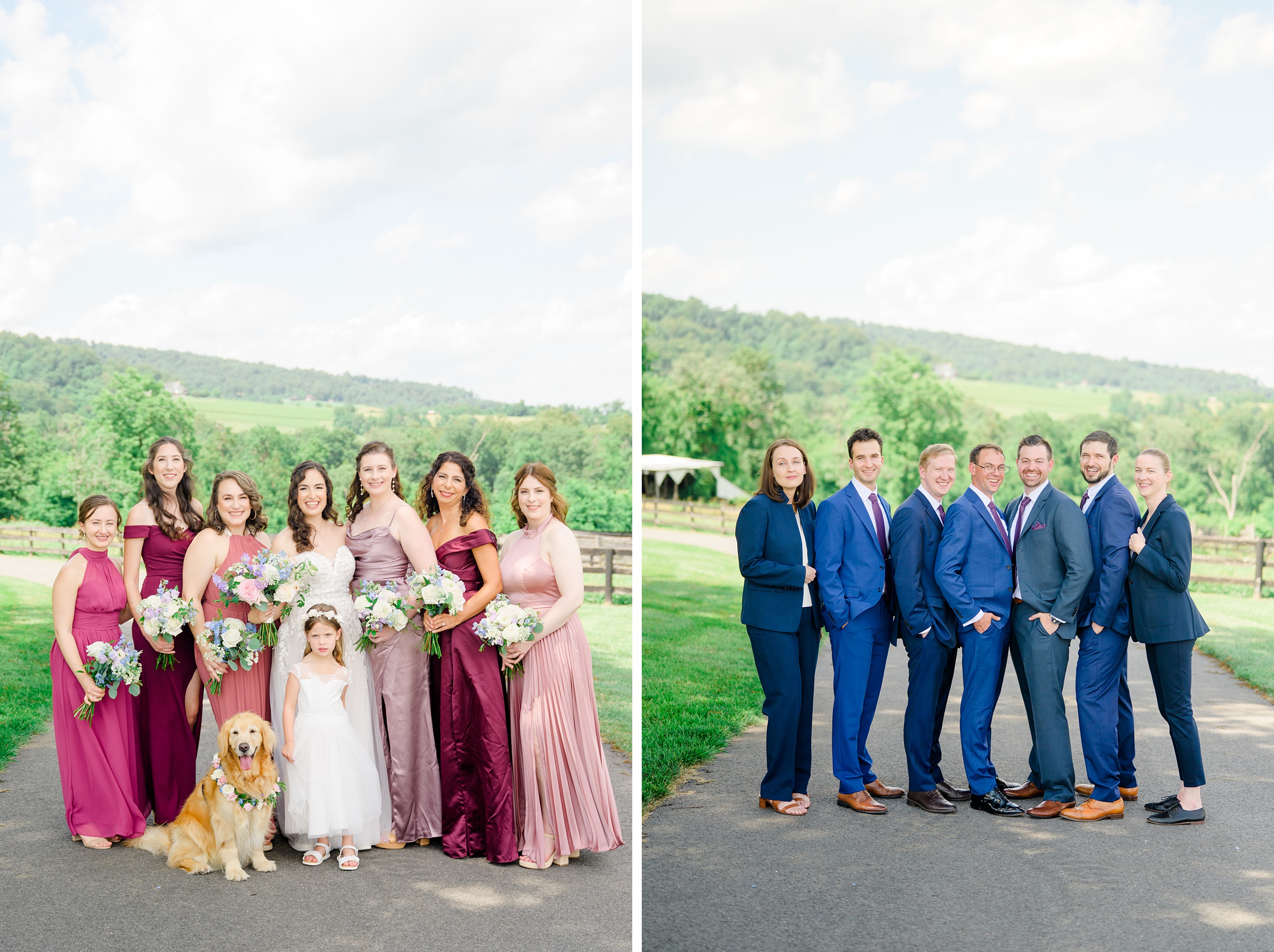Wedding Party Portraits at The View at Bluemont Wedding photographed by Baltimore Wedding Photographer Cait Kramer.