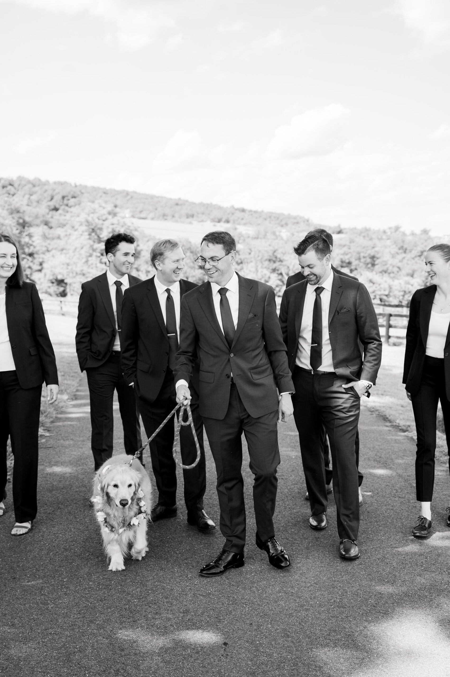 Wedding Party Portraits at The View at Bluemont Wedding photographed by Baltimore Wedding Photographer Cait Kramer.