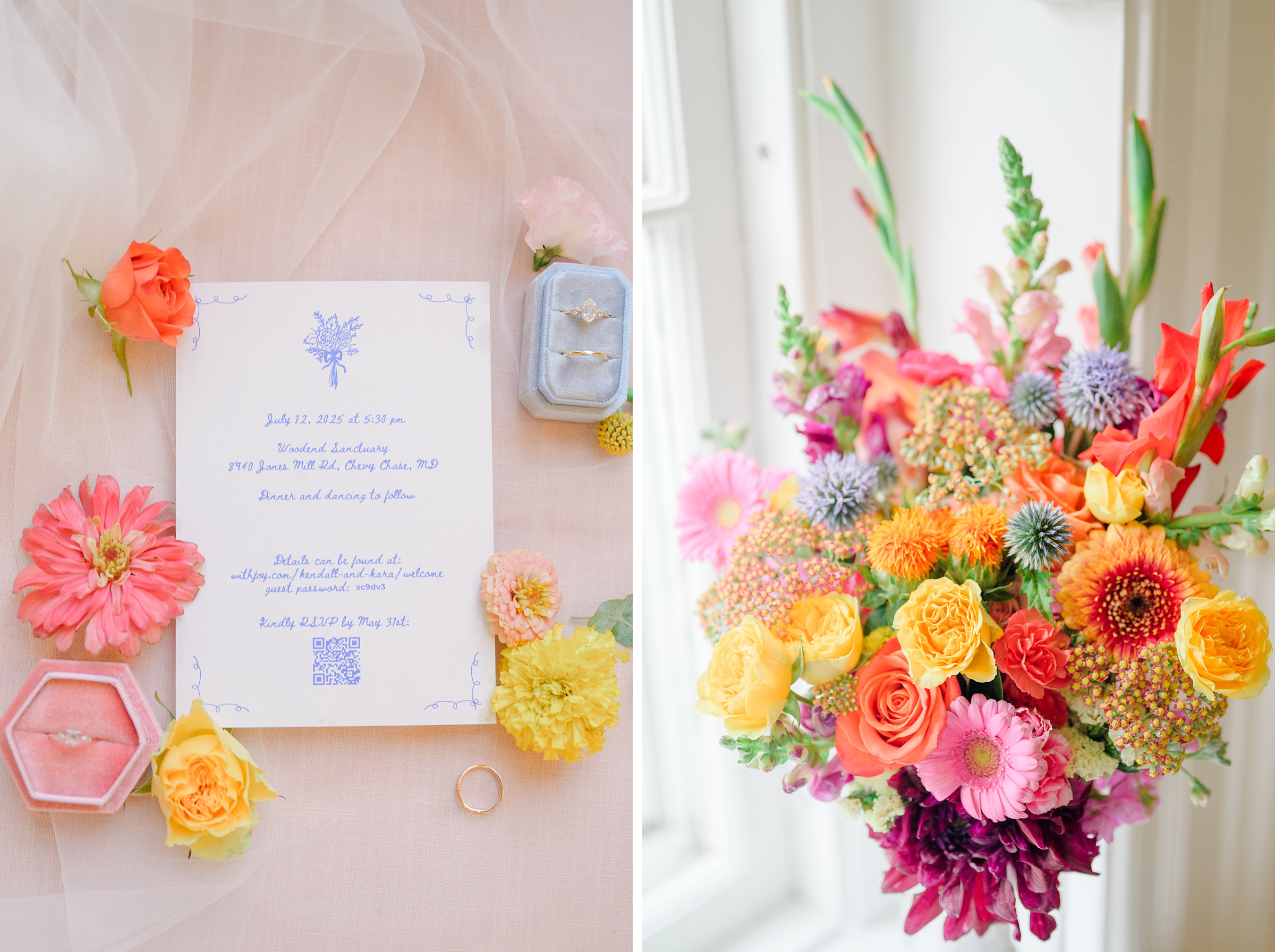 Kara and Kendall's vibrant summer wedding at the Woodend Nature Sanctuary photographed by Baltimore Wedding Photographer Cait Kramer.