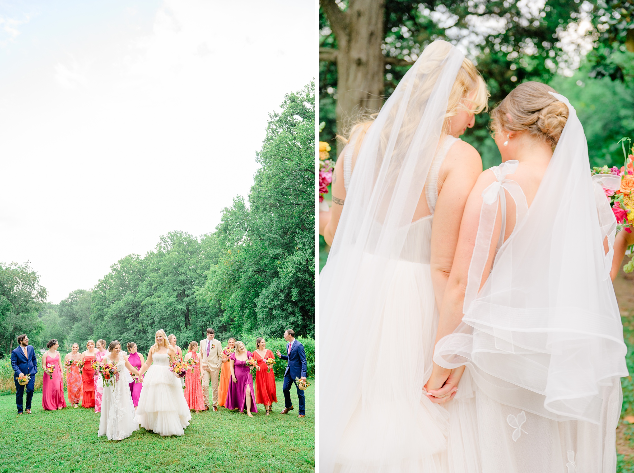 Kara and Kendall's vibrant summer wedding at the Woodend Nature Sanctuary photographed by Baltimore Wedding Photographer Cait Kramer.