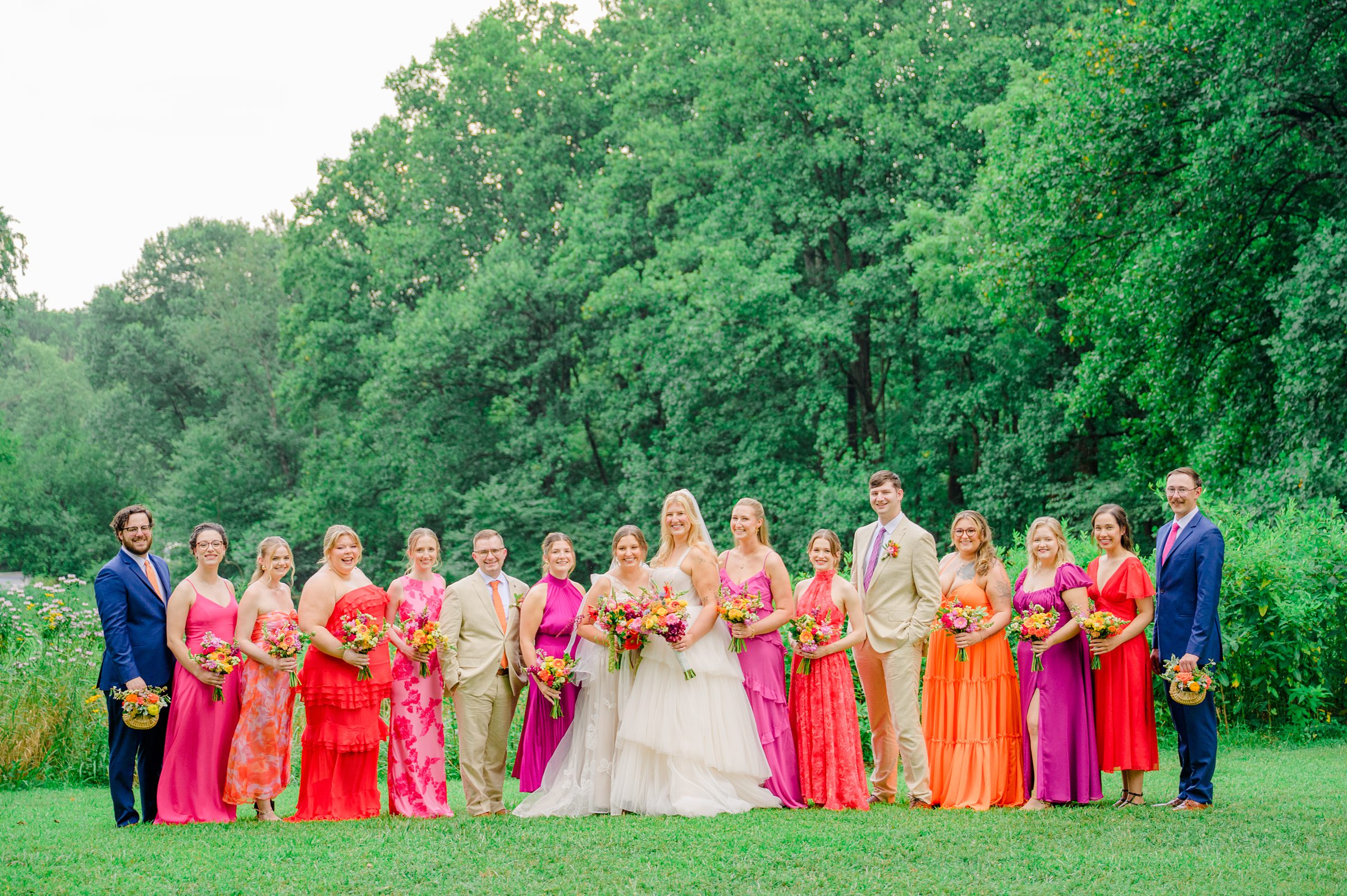 Kara and Kendall's vibrant summer wedding at the Woodend Nature Sanctuary photographed by Baltimore Wedding Photographer Cait Kramer.