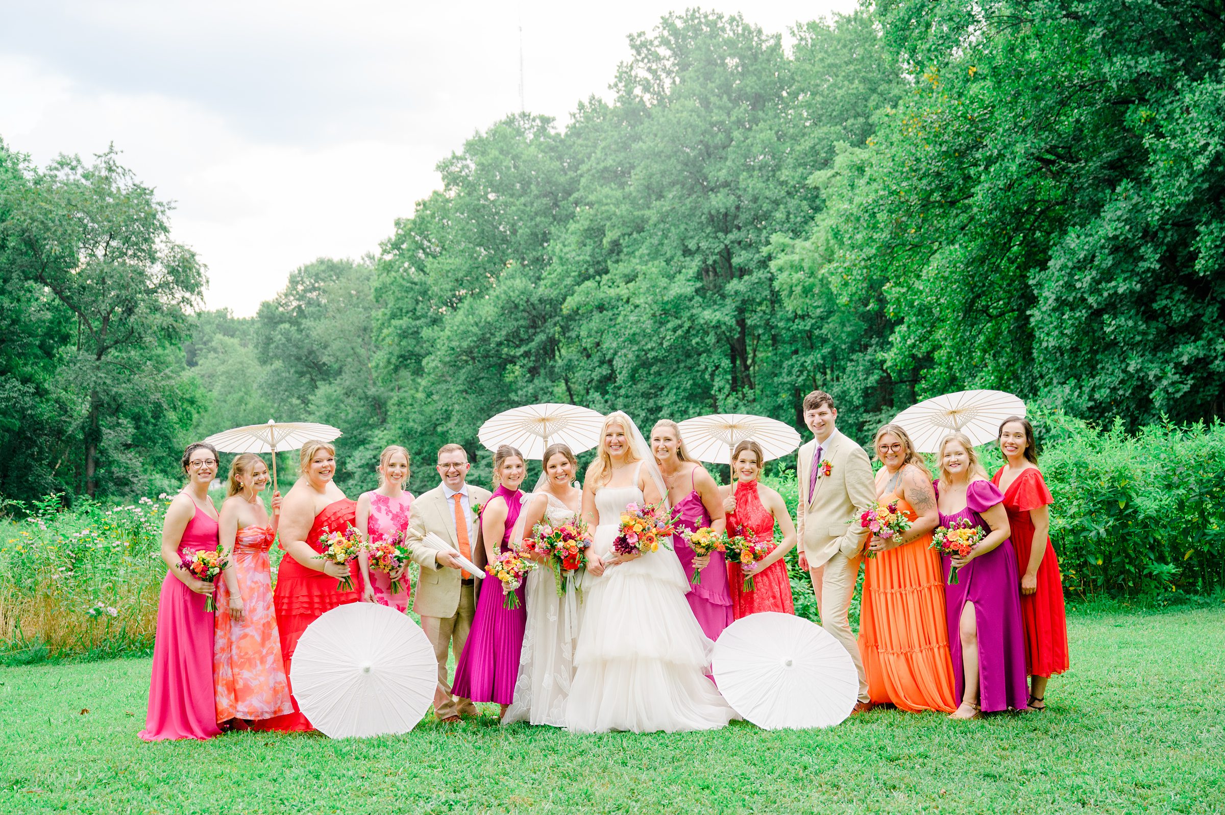 Kara and Kendall's vibrant summer wedding at the Woodend Nature Sanctuary photographed by Baltimore Wedding Photographer Cait Kramer.