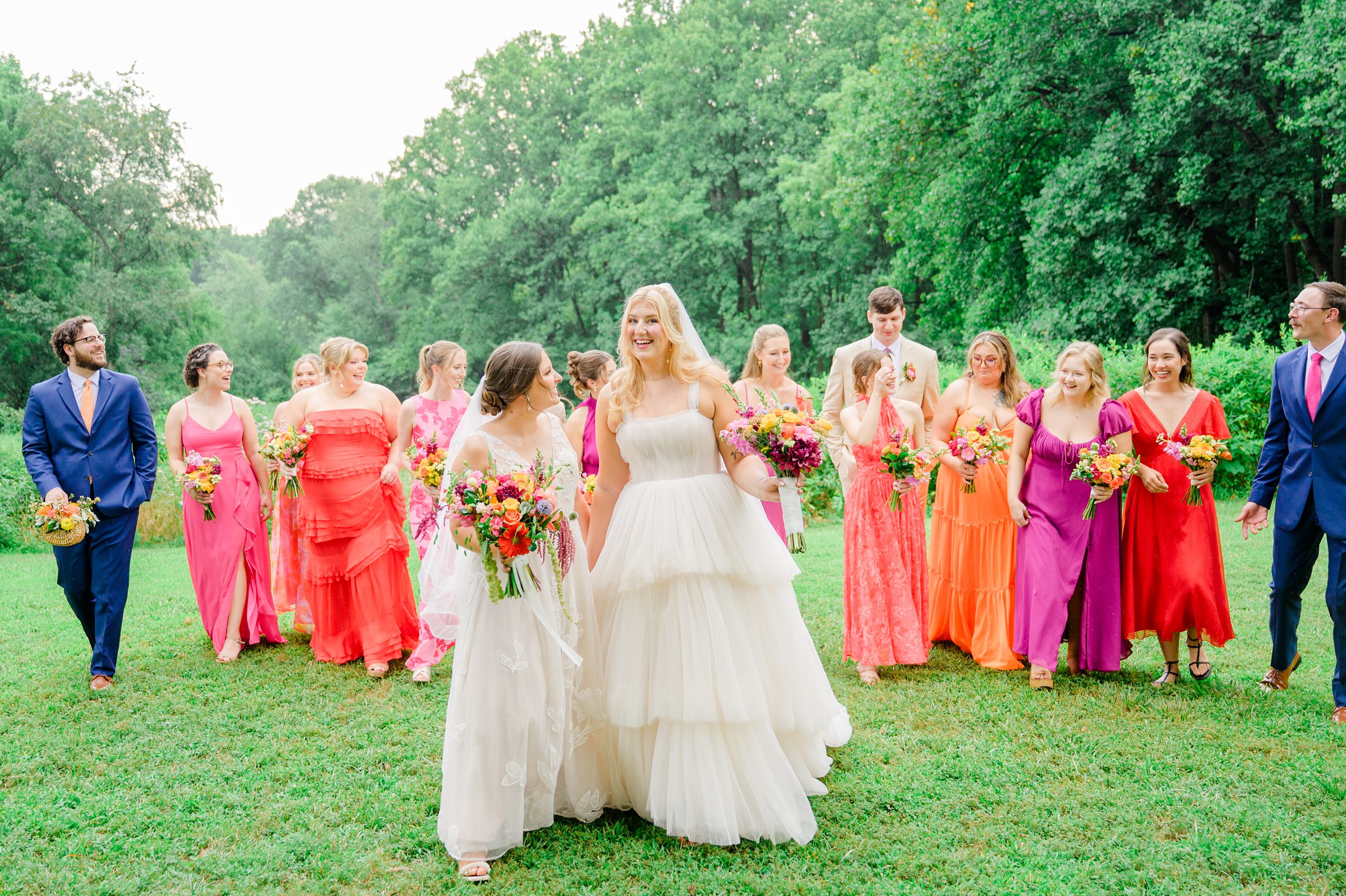 Kara and Kendall's vibrant summer wedding at the Woodend Nature Sanctuary photographed by Baltimore Wedding Photographer Cait Kramer.